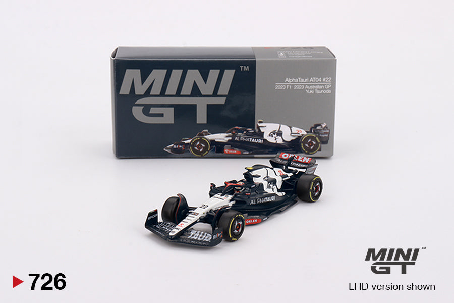 Mini GT 1/64 AlphaTauri AT04 #22 2023 F1 2023 Australian GP Yuki Tsunoda Black
