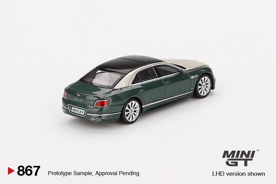 Mini GT 1/64 Bentley Flying Spur White Sand Verdant Green