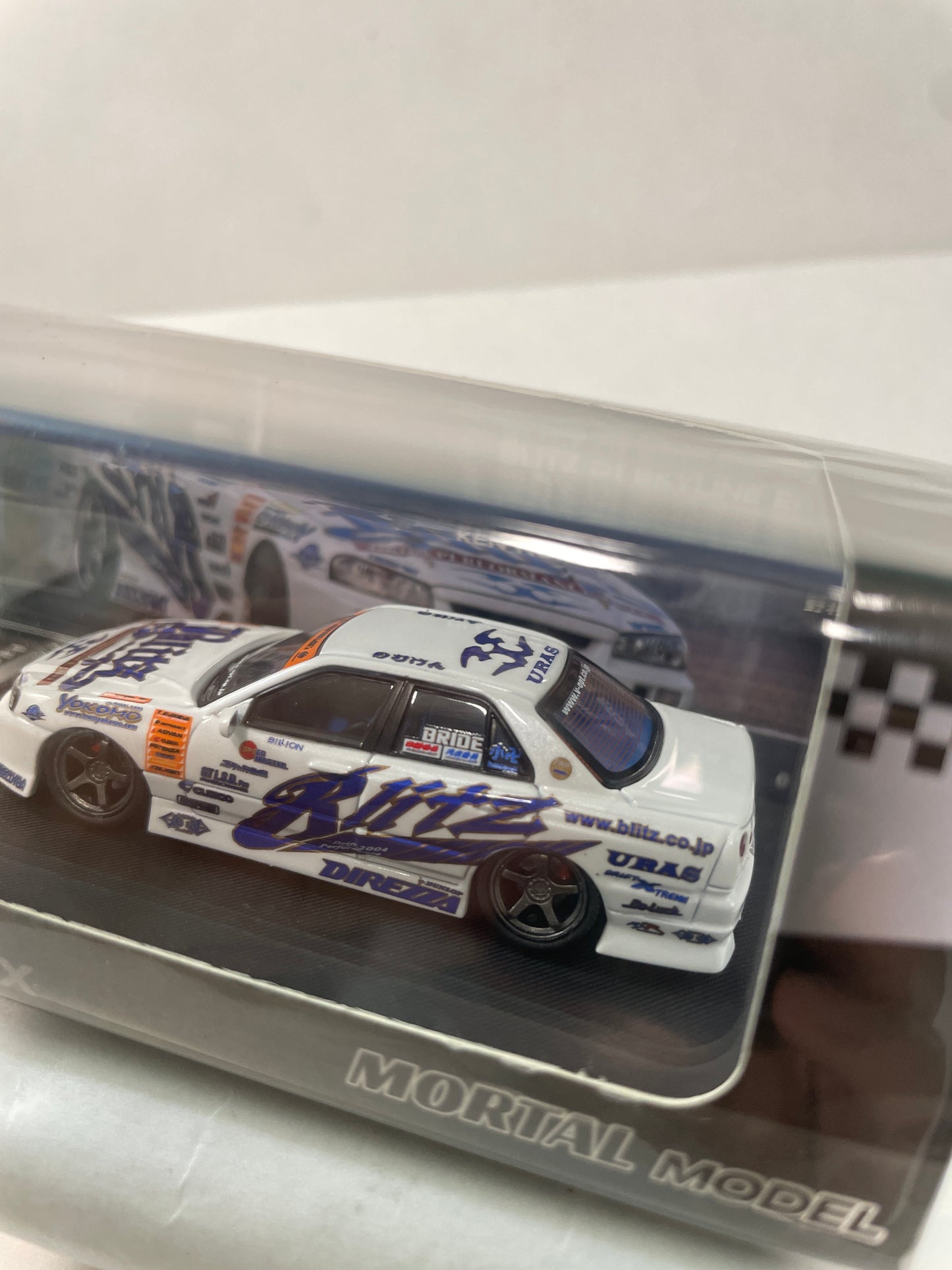Mortal Model 1/64 Blitz Ken Nomura D1 Nissan Skyline ER34 2004 White