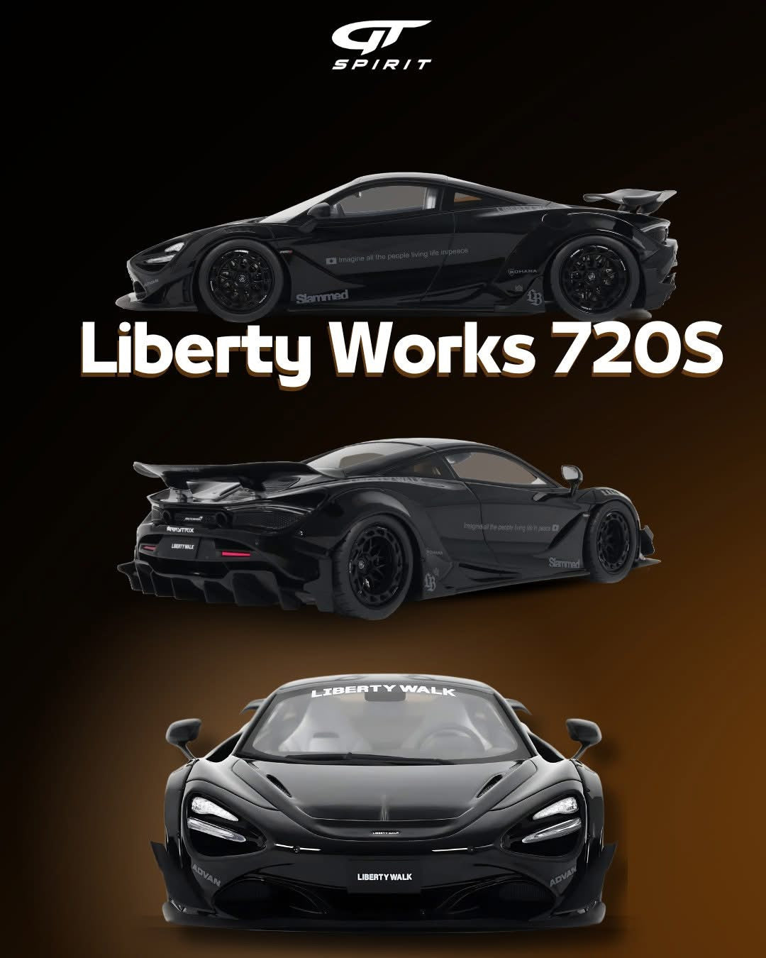 GT Spirit 1/18 2023 LB-Works McLaren 720s Black