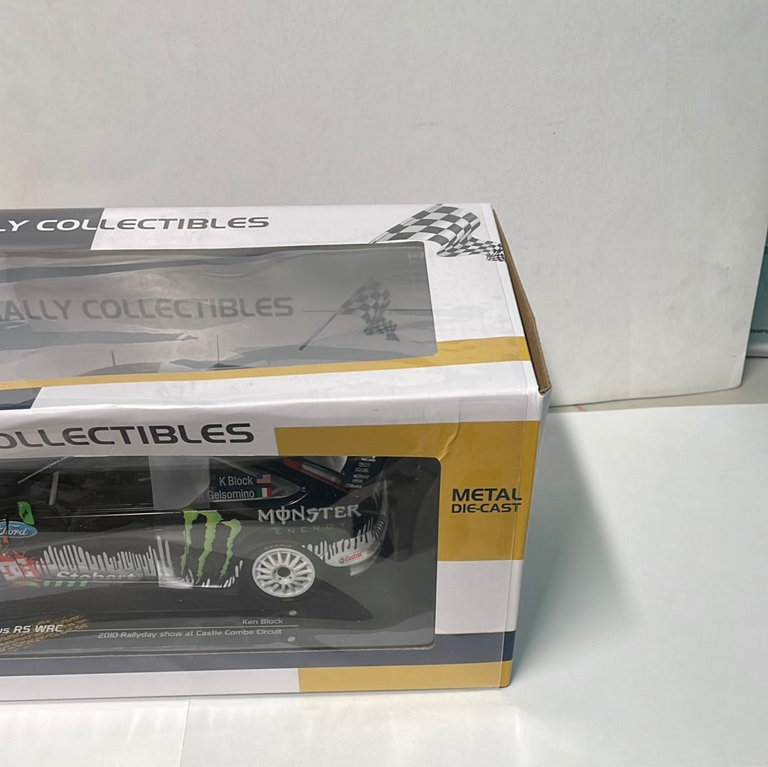 1/18 Sunstar Ford Focus RS WRC 2010 Rallyday Show At Castle Combe Circuit Ken Block Black - Damaged Box