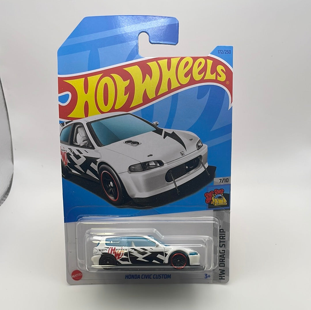 *Japan Card* Hot Wheels 1/64 Honda Civic Custom White - Damaged Card