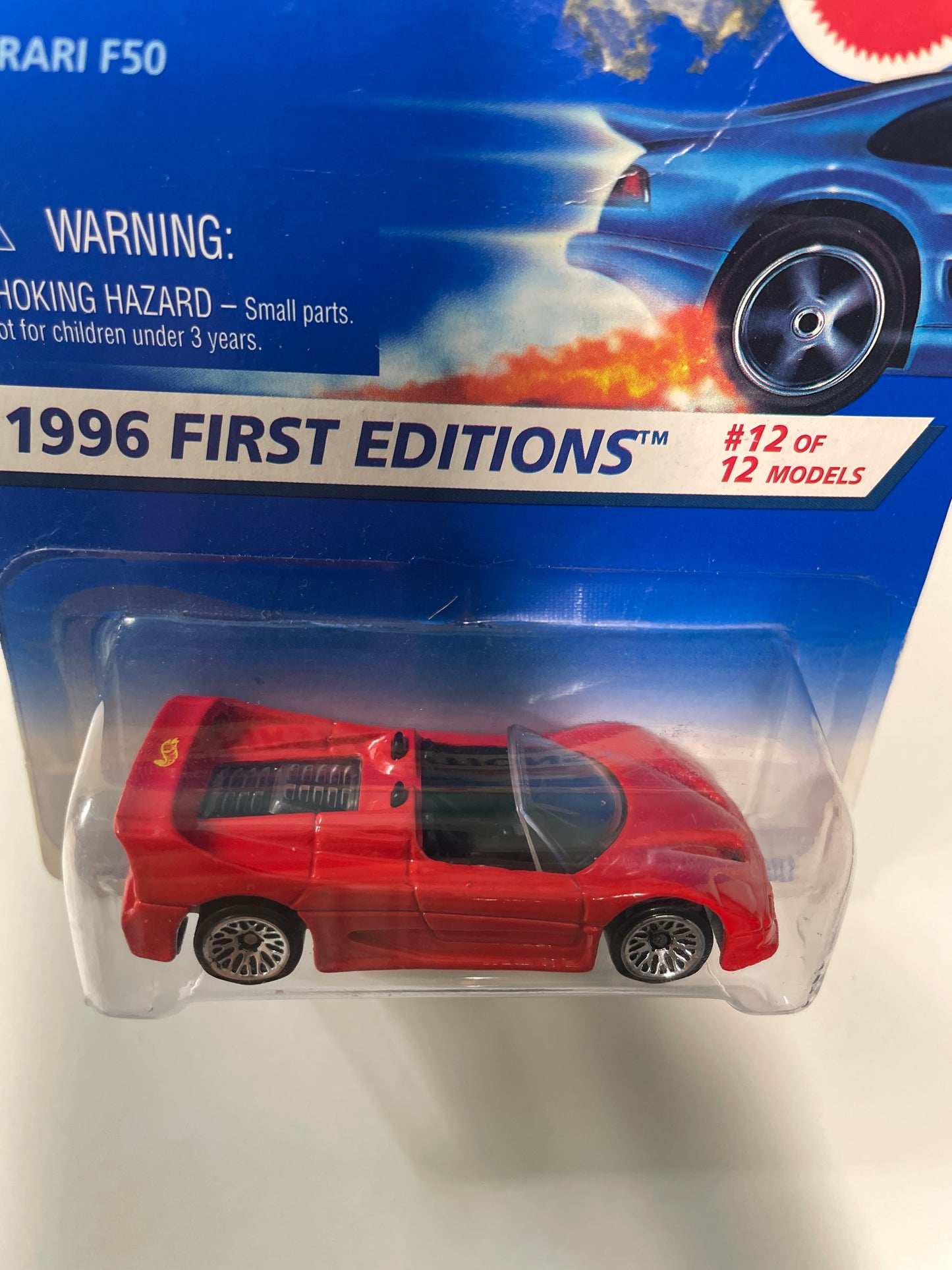 Hot Wheels 1/64 1996 First Editions Ferrari F50 Red - Damaged Box