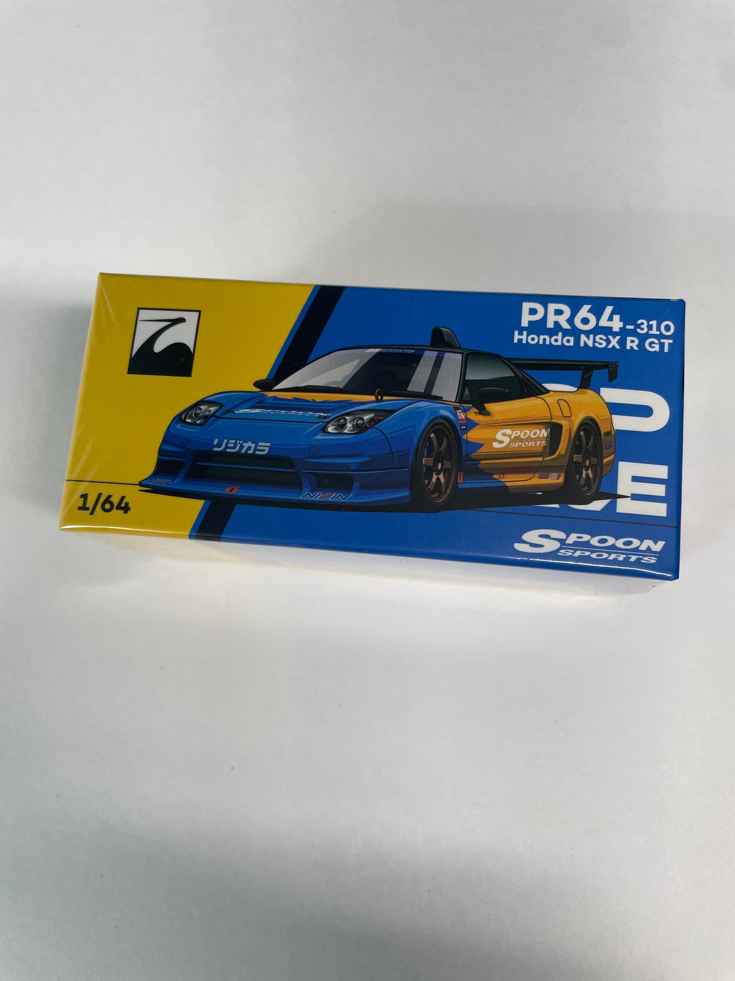 Pop Race 1/64 Honda NSX R GT Spoon Blue & Yellow - PR64-0310