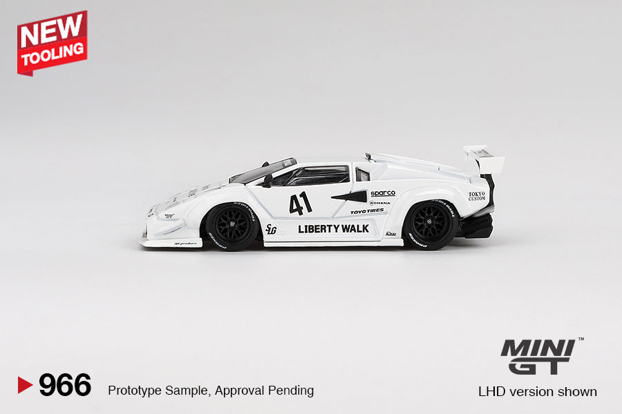 Mini GT 1/64 Lamborghini Countach LB-WORKS 2024 Tokyo Auto Salon White