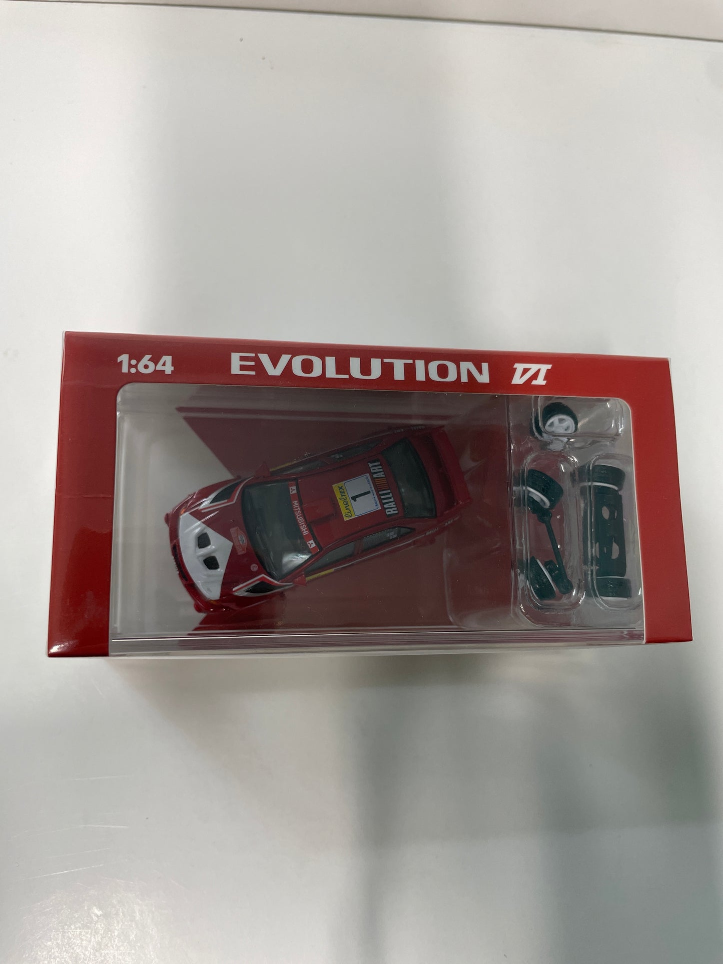 BM Creations 1/64 Mitsubishi Lancer Evolution VI Winner Rally Monte Carlo 1999 #1 Red - 64B0410