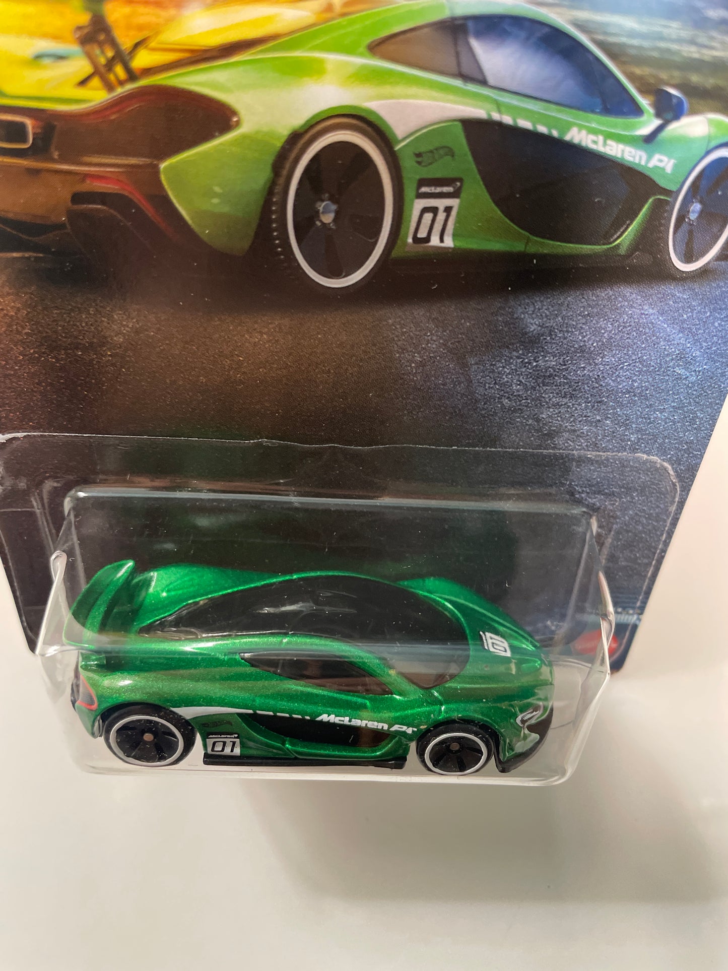 Hot Wheels 1/64 Silver Series Hybrid Speed McLaren P1 Green - JCB78 - Damaged Box