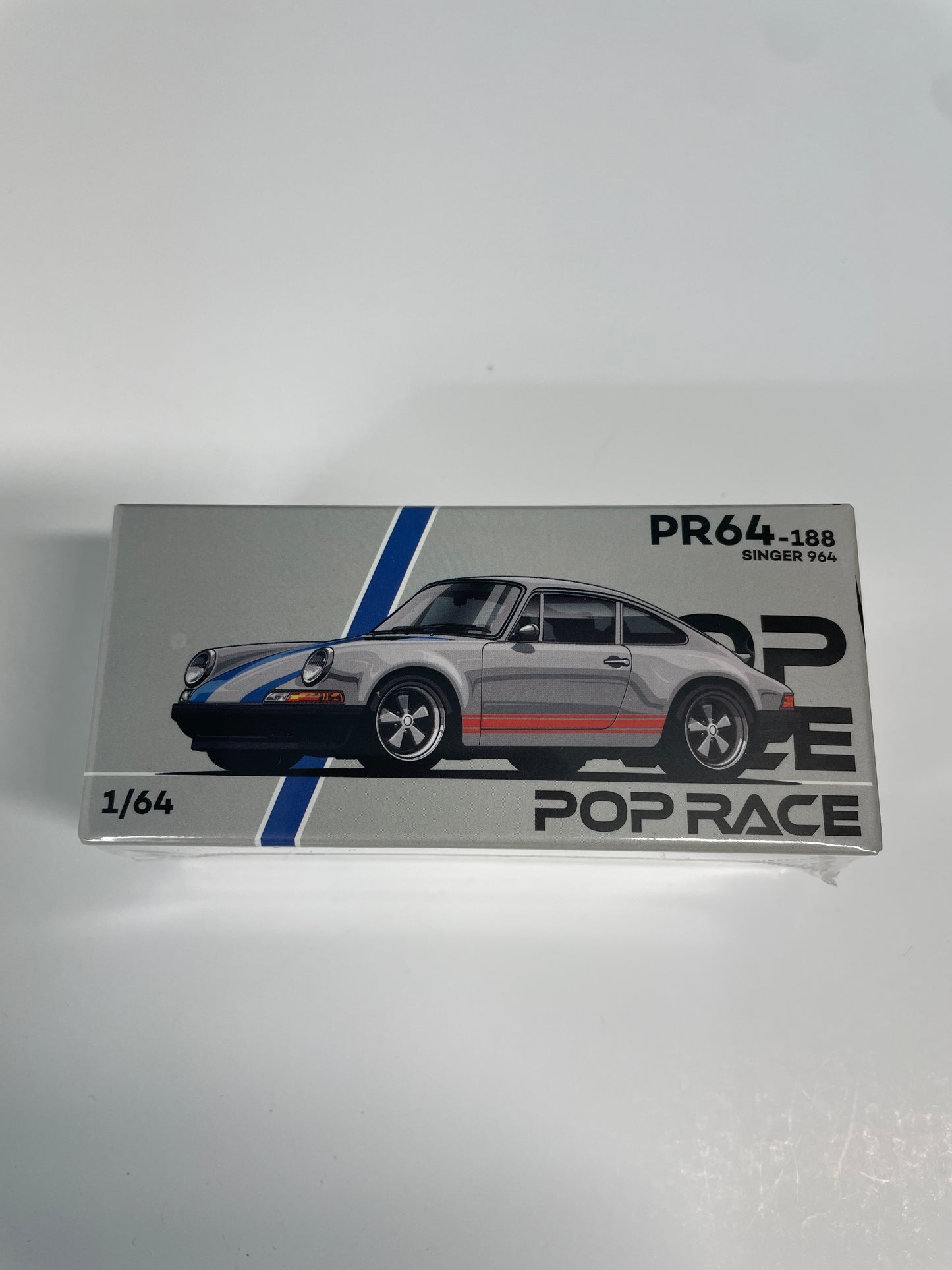 Pop Race 1/64 Porsche Singer 964 Silver - PR64-0188