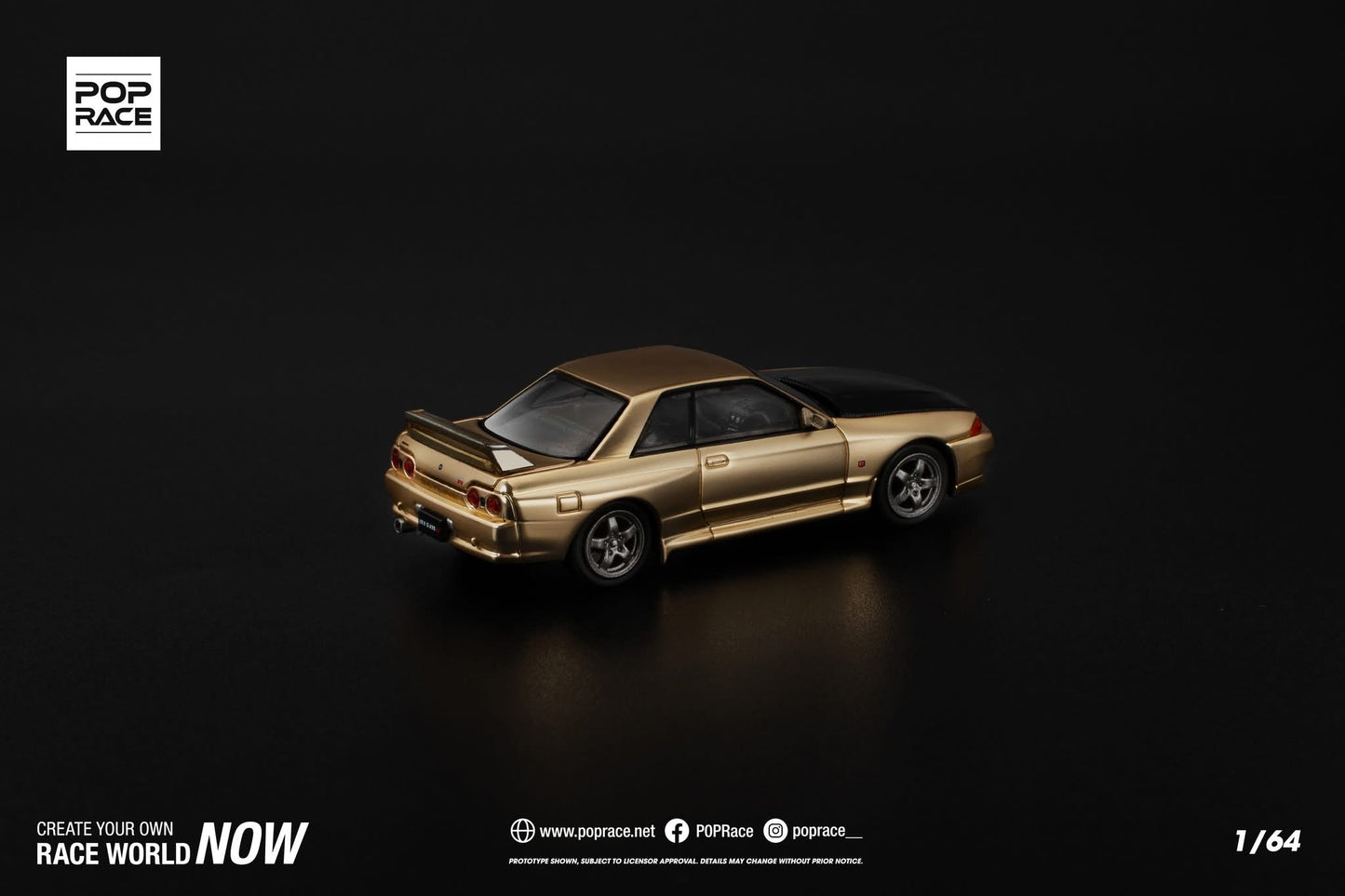 Pop Race 1/64 Nissan Skyline GT-R R32 Gold - Tokyo Auto Salon Kuala Lumpur 2025 Exclusive