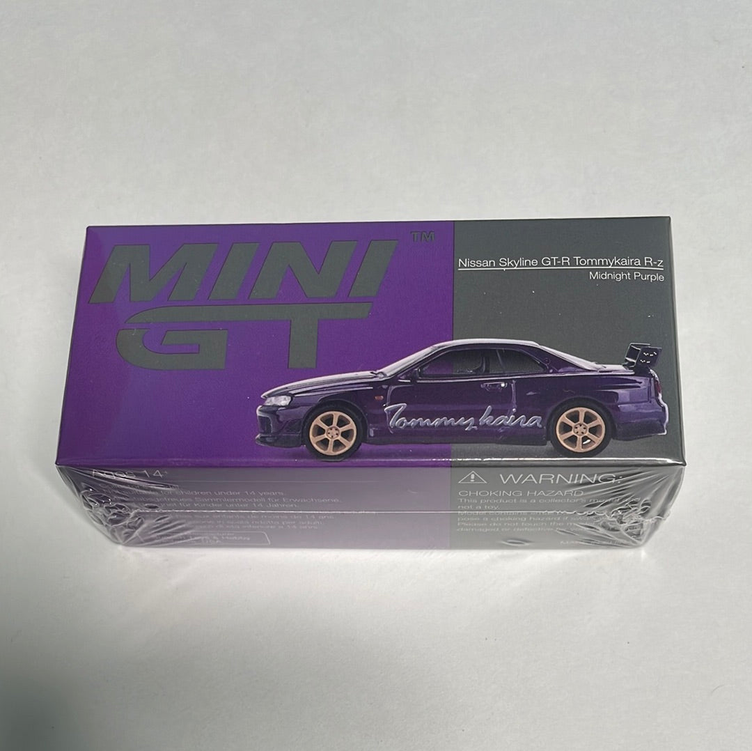 Mini GT 1/64 Nissan Skyline GT-R (R34) Tommykaira R-z Midnight Purple