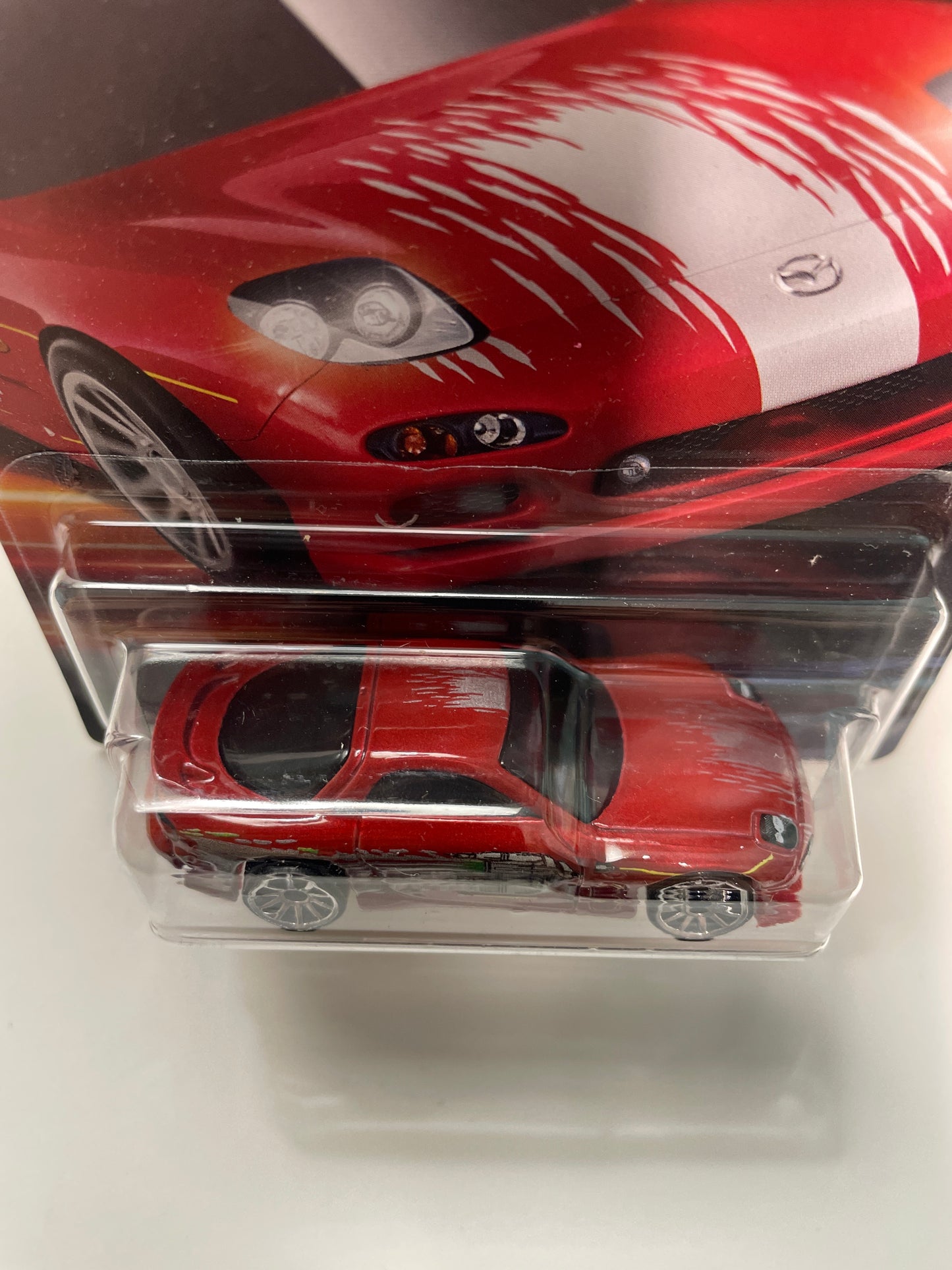 Hot Wheels 1/64 Fast And Furious Series 2 ‘95 Mazda RX-7 Red - Damaged Card