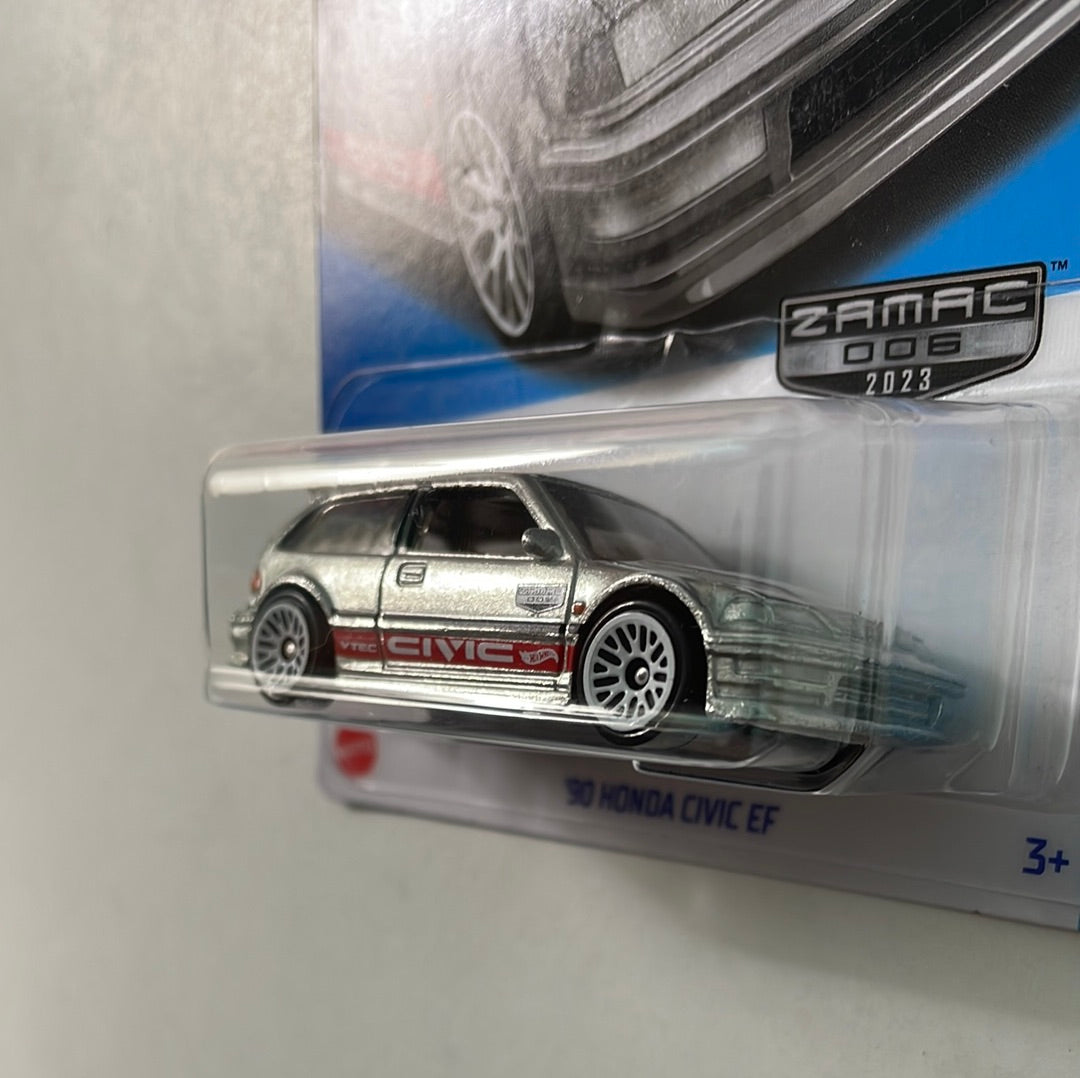 Hot Wheels 1/64 Zamac ‘90 Honda Civic EF Silver - Damaged Card