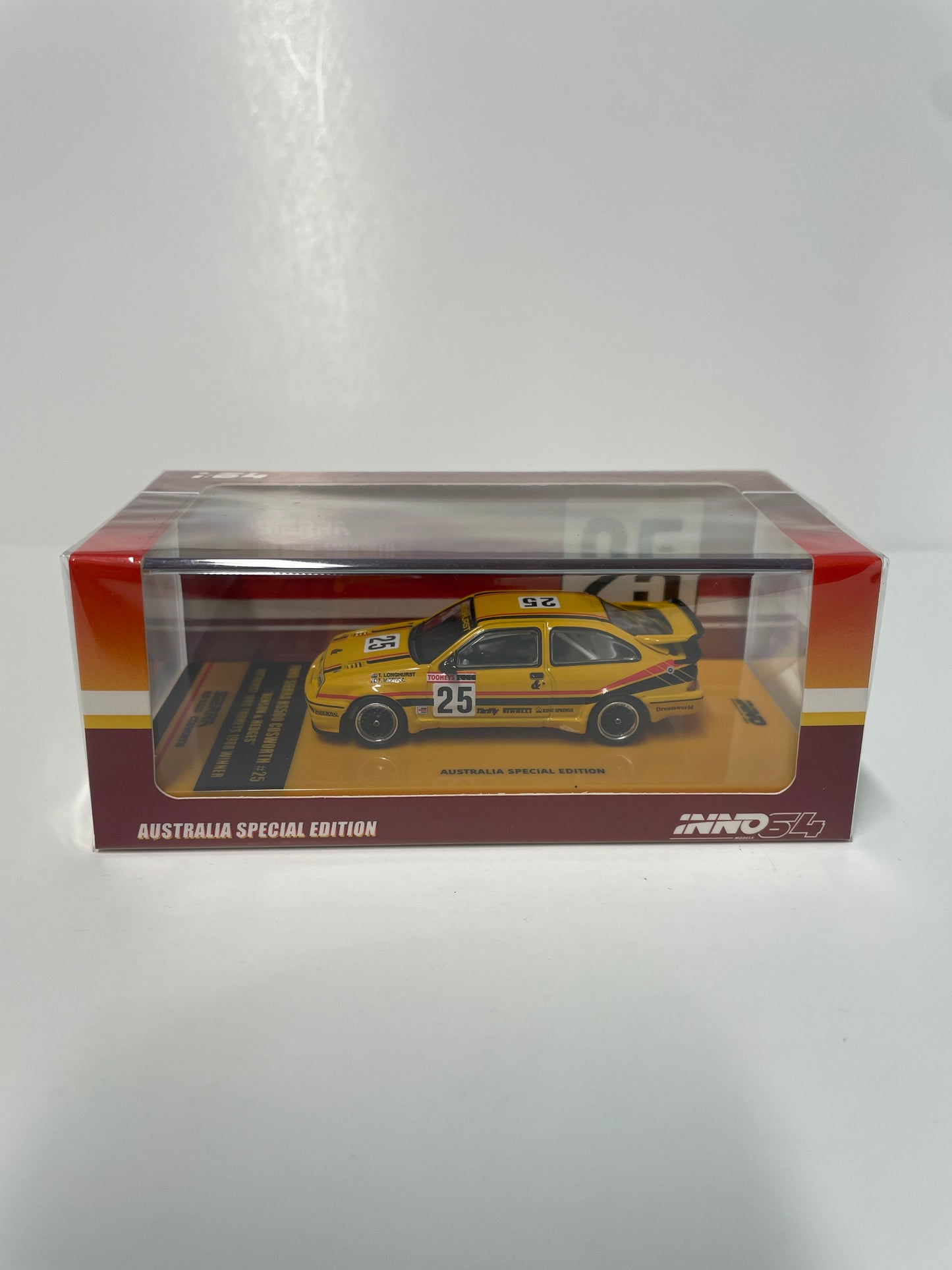 Inno64 1/64 1988 Ford Sierra RS500 #25 Bathurst 1000 Tooheys Winner "Benson & Hedges" Yellow
