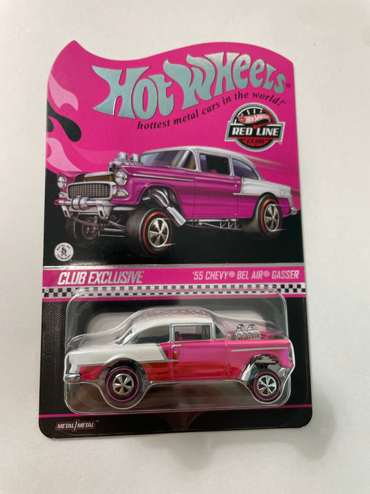 Hot Wheels 1/64 RLC Club Exclusive ‘55 Chevy Bel Air Gasser Pink & White
