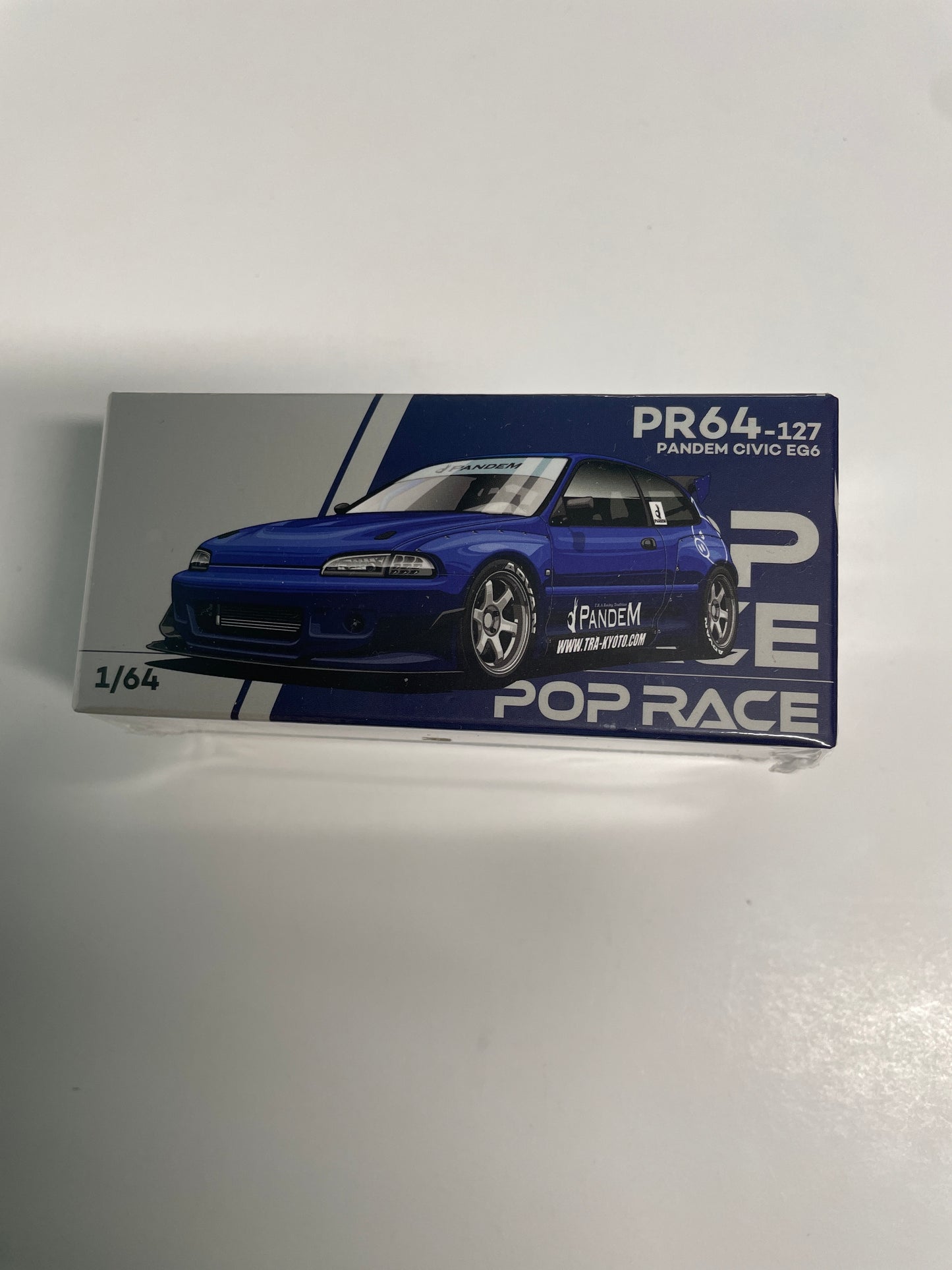 Pop Race 1/64 Honda Pandem Civic EG6 Blue