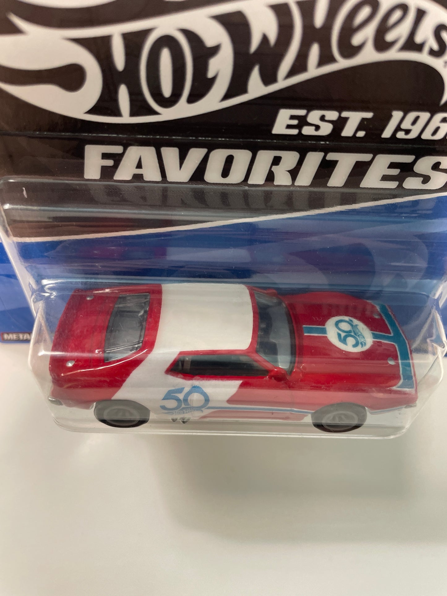 Hot Wheels 1/64 50th Favorites ‘71 AMC Javelin Red - Damaged Card