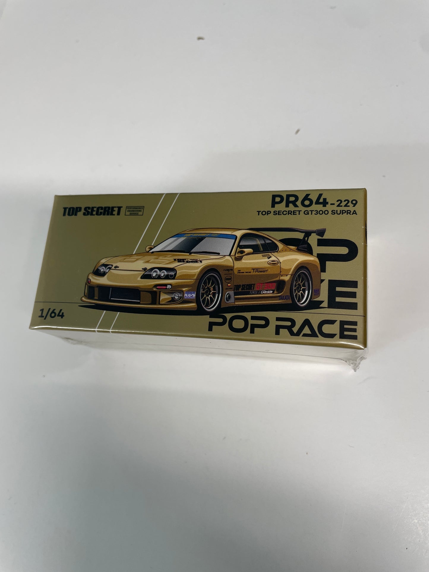 Pop Race 1/64 Top Secret GT300 Toyota Supra Gold - PR64-229