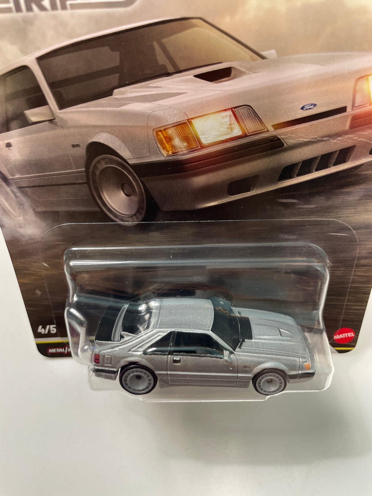 Hot Wheels 1/64 Car Culture 2026 Power Trip '84 Ford Mustang SVO Silver - JKF31 - Damaged Box