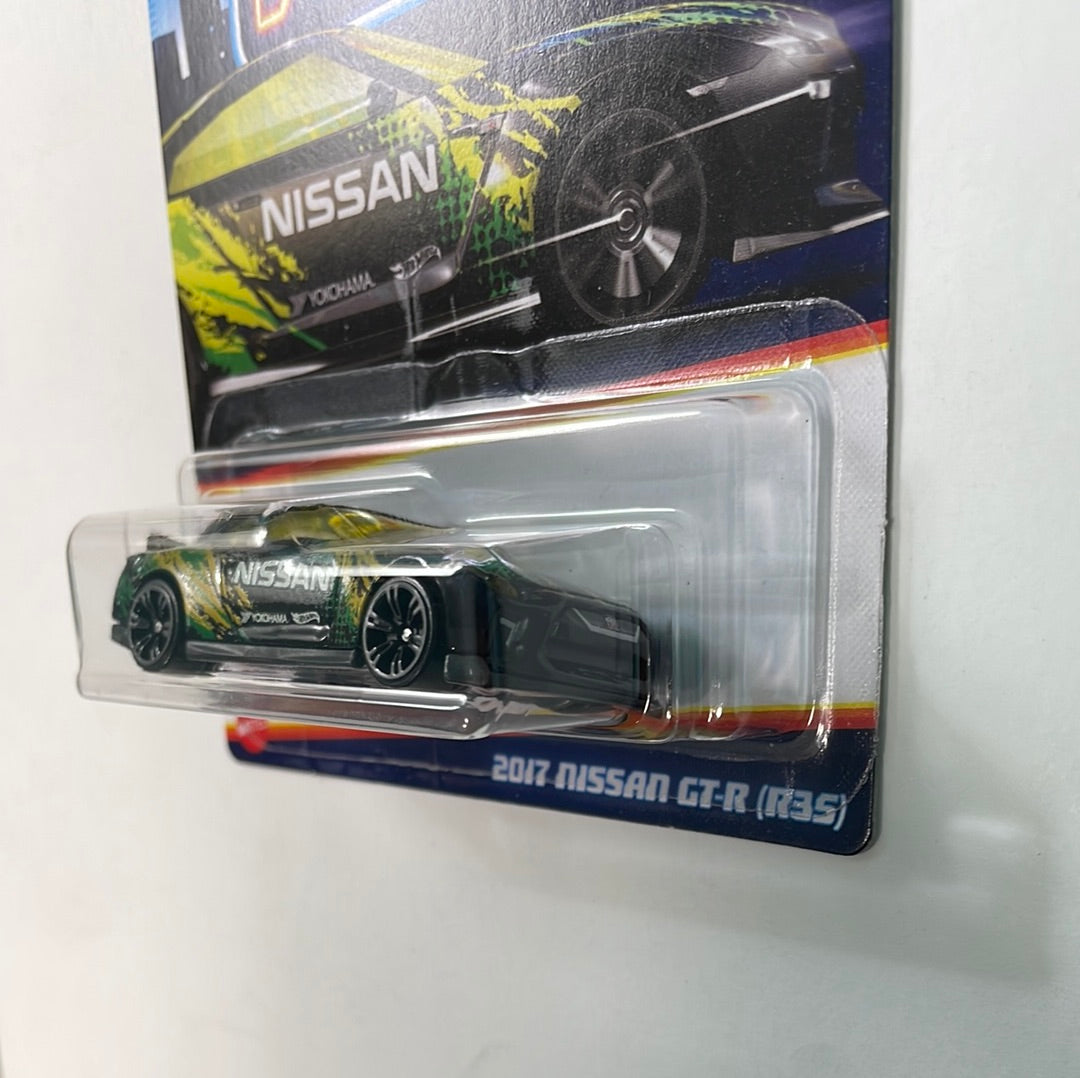 Hot Wheels 1/64 Neon Speeders 2017 Nissan GT-R (R35) Black & Green