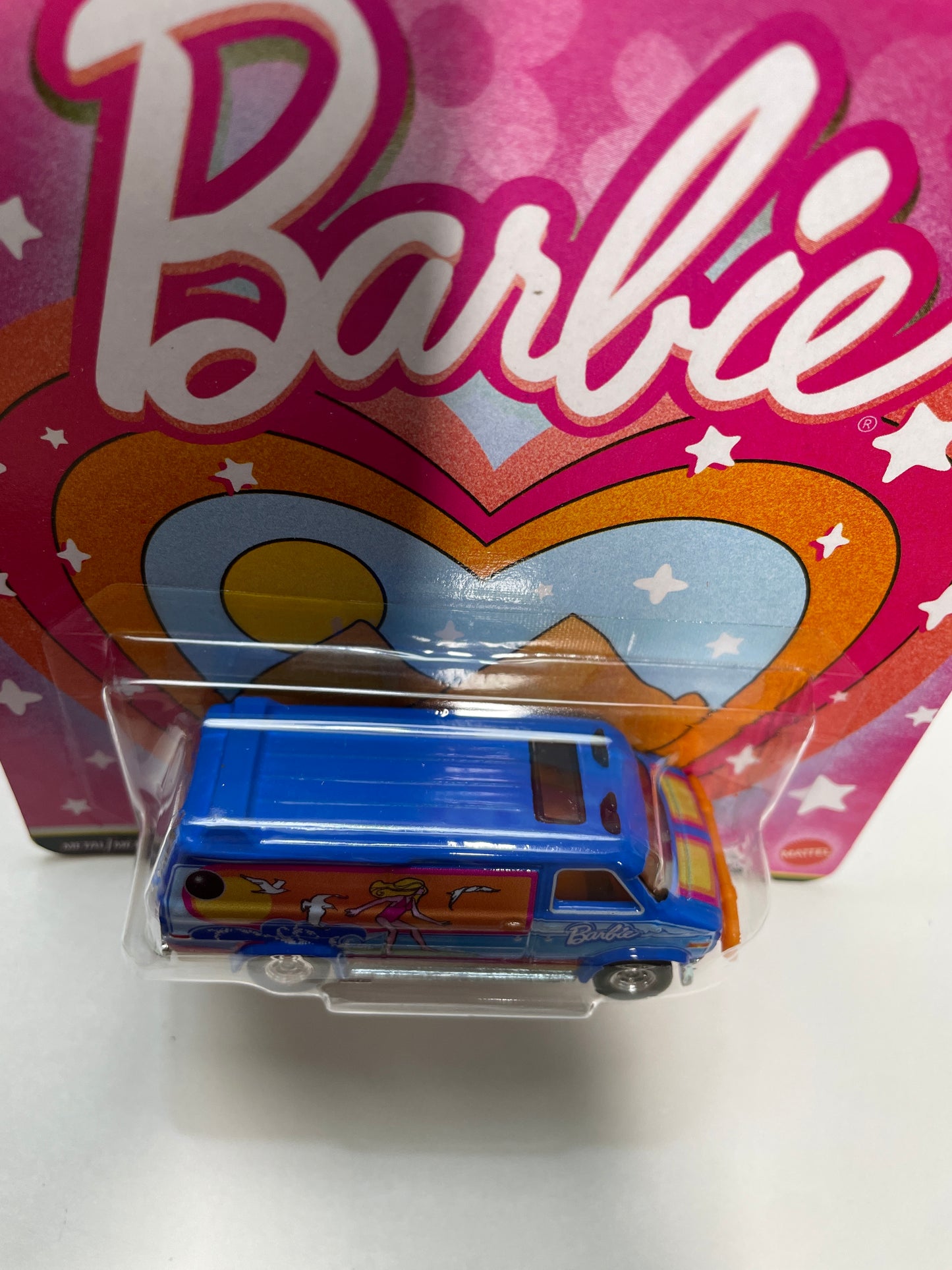 Hot Wheels 1/64 Pop Culture Barbie custom GMC Panel Van/ Fourgonnette GMC Personnalisee Blue - JHW98 - Damaged Box