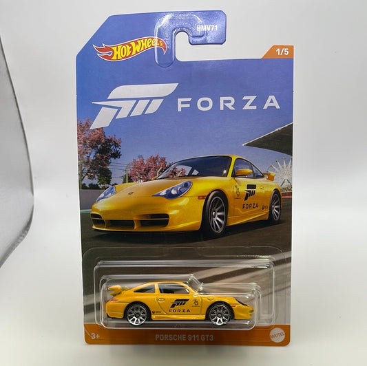 Hot Wheels 1/64 Forza Porsche 911 GT3 Yellow - Damaged Card
