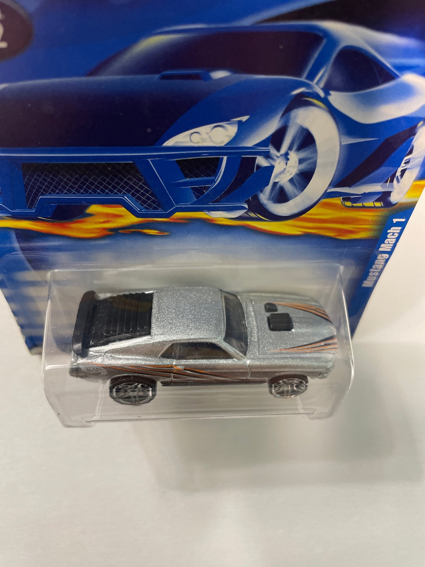 Hot Wheels 1/64 Ford Mustang Mach 1 Silver - Damaged Box