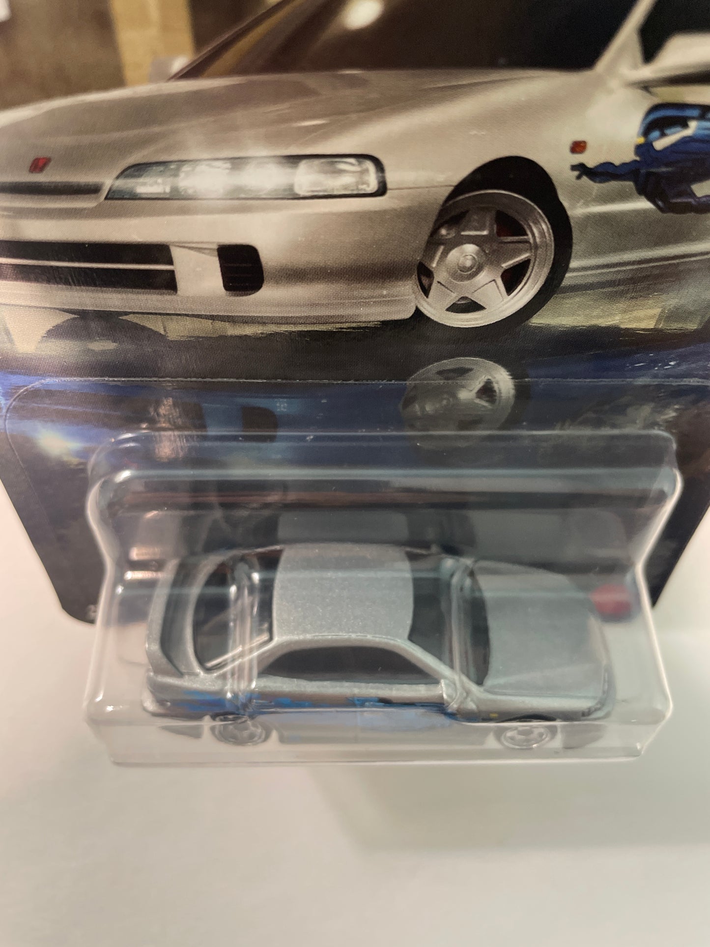 Hot Wheels 1/64 Silver Series Graphic Remix Fast & Furious Custom/ Personnalise Acura Integra Sedan GSR Silver - JBY45 - Damaged Box