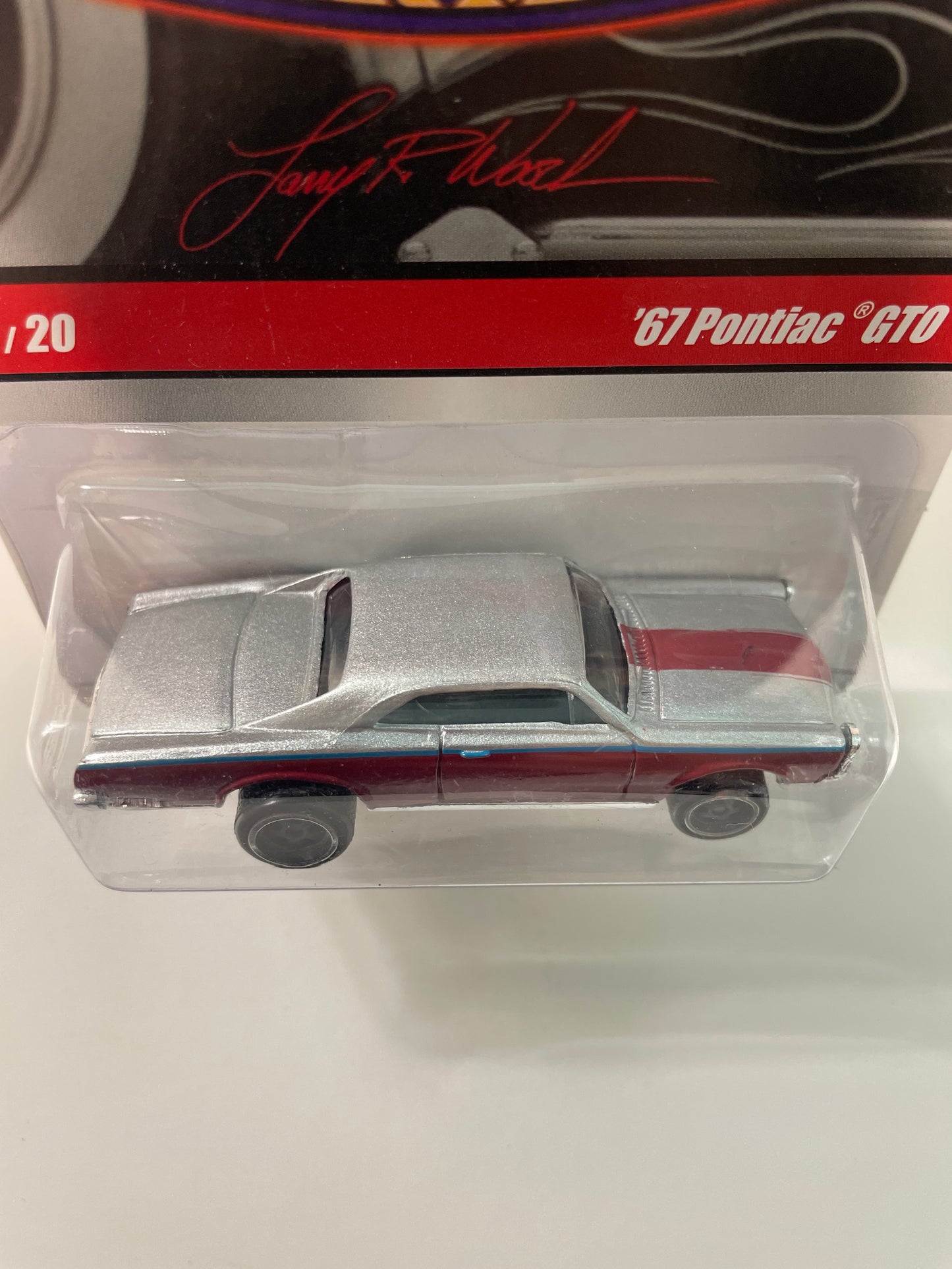 Hot Wheels 1/64 Larry’s Garage ‘67 Pontiac GTO Silver & Red
