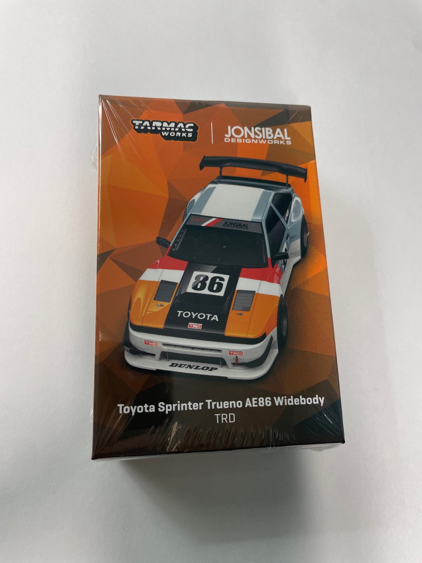 Tarmac Works 1/64 Toyota Sprinter Trueno AE86 Widebody TRD - GLOBAL64 White & Orange