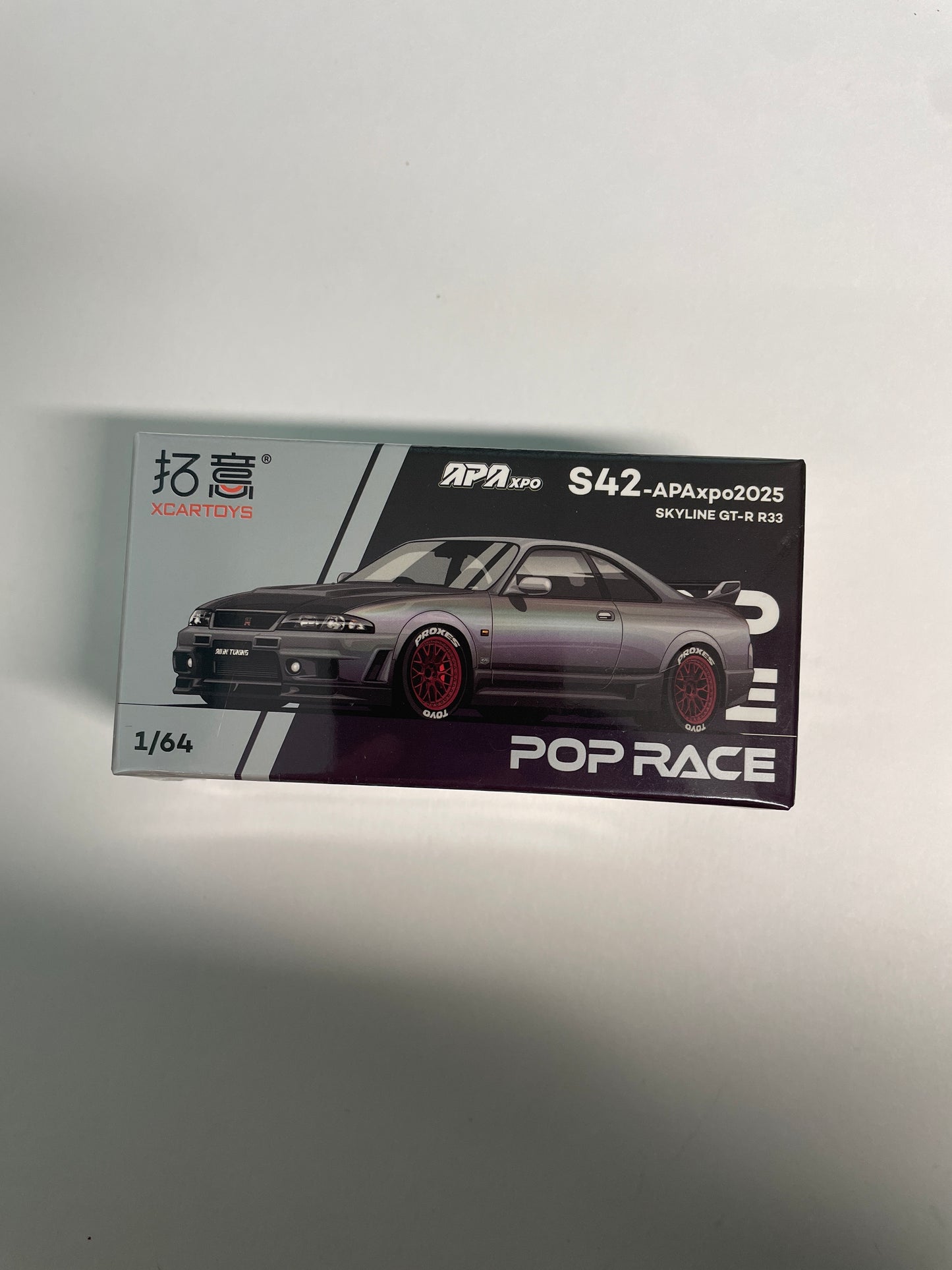 Pop Race 1/64 APA XPO 2025 Exclusive Model Nissan Skyline GT-R R33 - S42-APAxpo2025