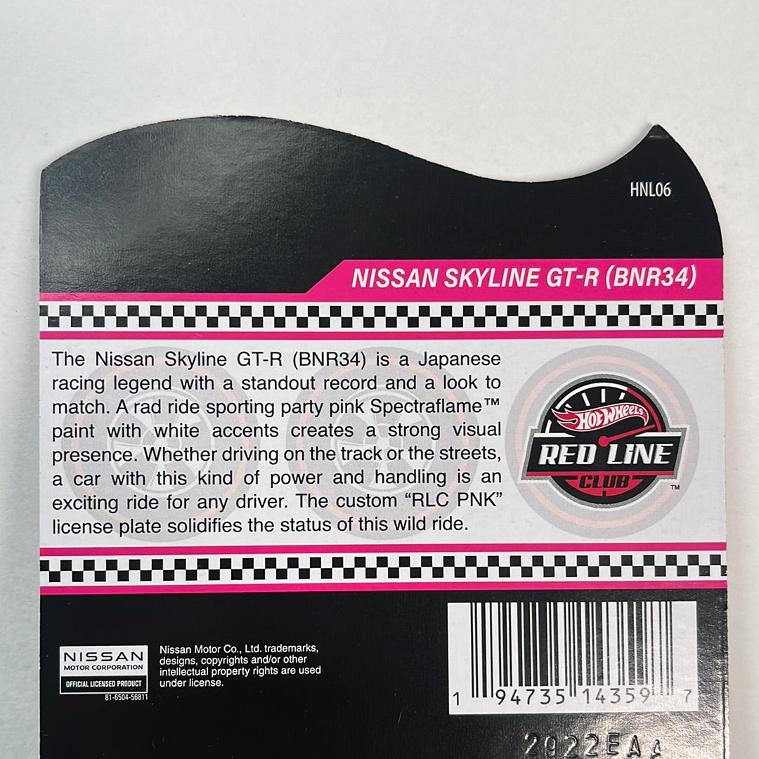 Hot Wheels RLC Nissan Skyline GT-R (BNR34) Pink