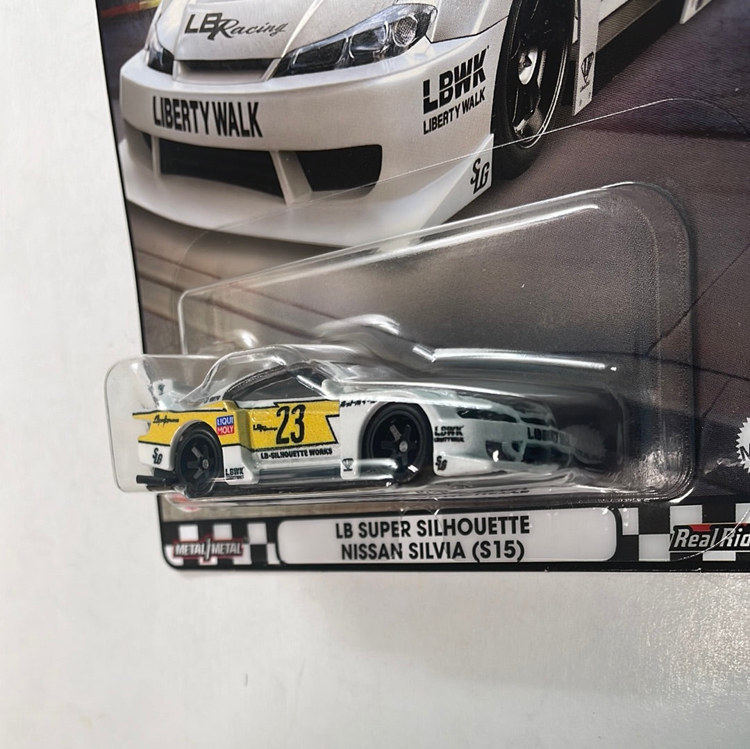 Hot Wheels 1/64 Boulevard Mix U LB Super Silhouette Nissan Silvia (S15) White - HRT64