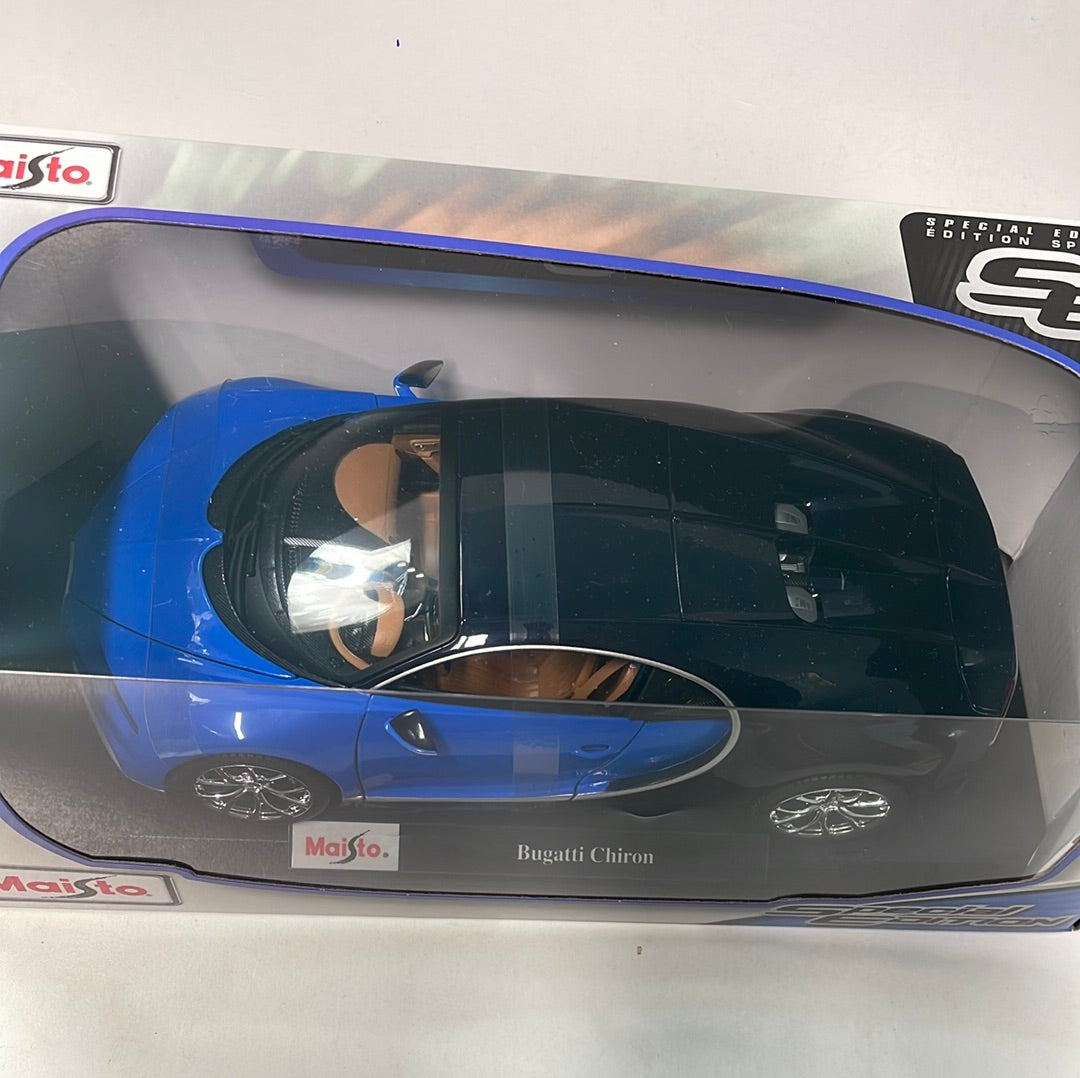 1/18 Maisto Bugatti Chiron Blue & Black