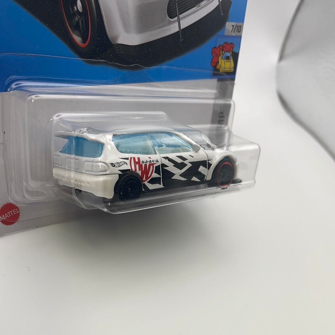 *Japan Card* Hot Wheels 1/64 Honda Civic Custom White