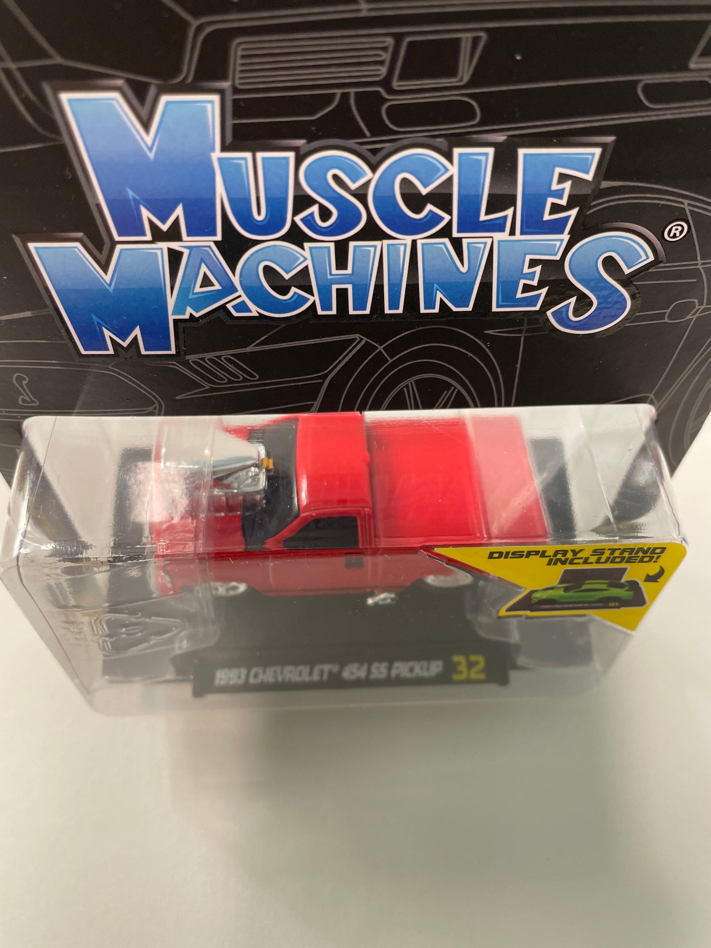 Muscle Machines 1/64 1993 Chevrolet 454 SS Pickup Red - Damaged Card