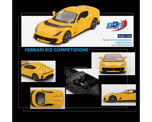 BBR Models 1/64 Ferrari 812 Competizione Yellow
