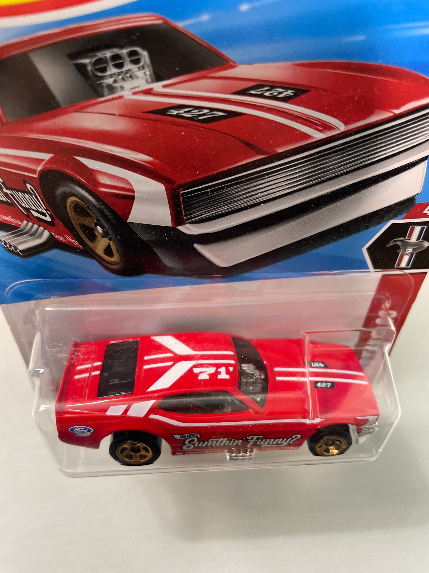 Hot Wheels 1/64 ‘71 Mustang Funny Car Red - Damaged Box