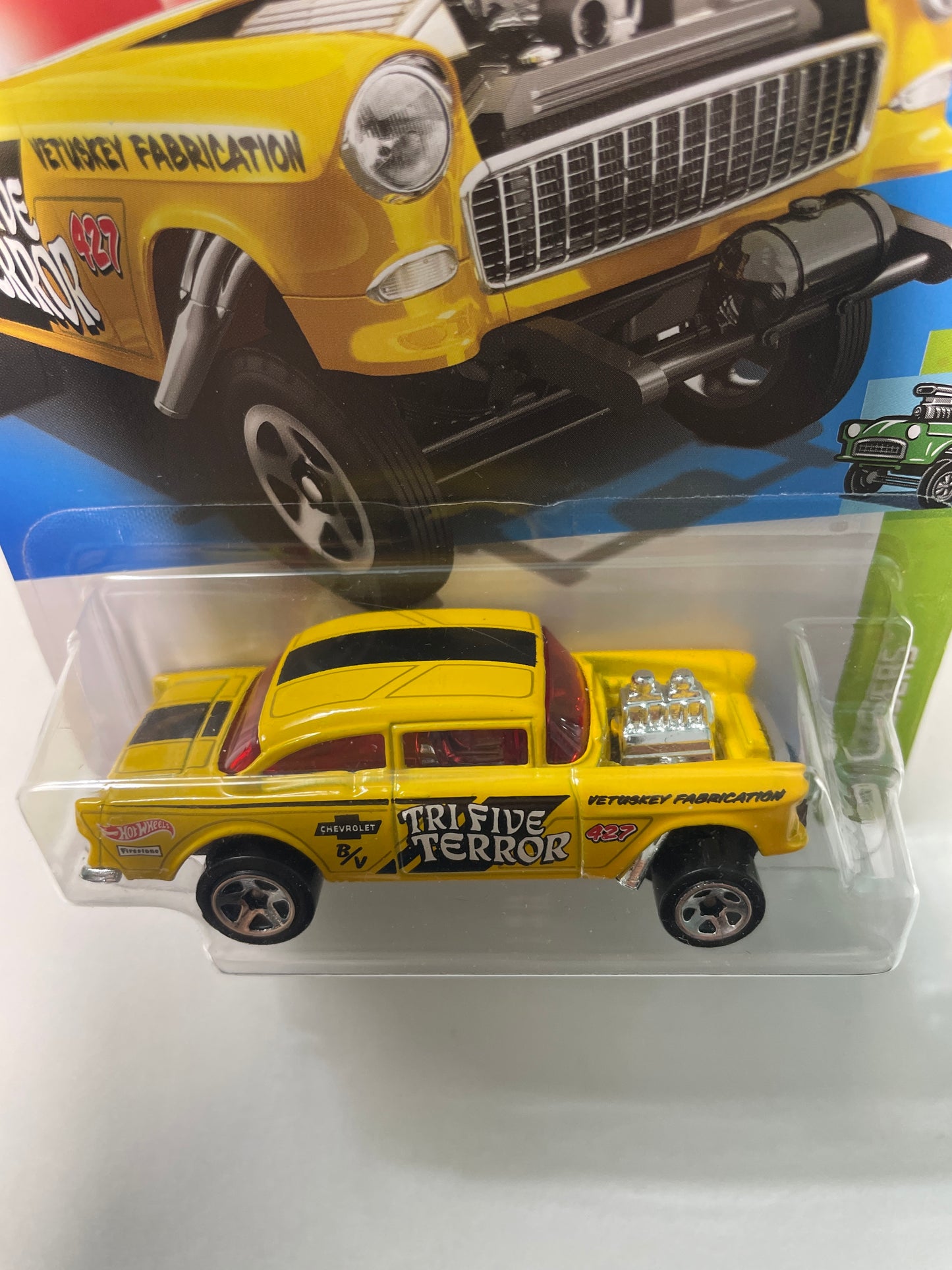Hot Wheels 1/64 ‘55 Chevy Bel Air Gasser Yellow