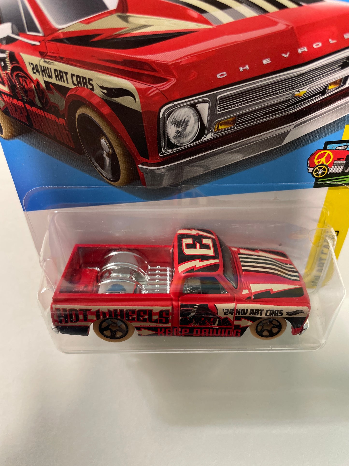 Hot Wheels 1/64 ‘67 Chevy C10 Red - Damaged Box