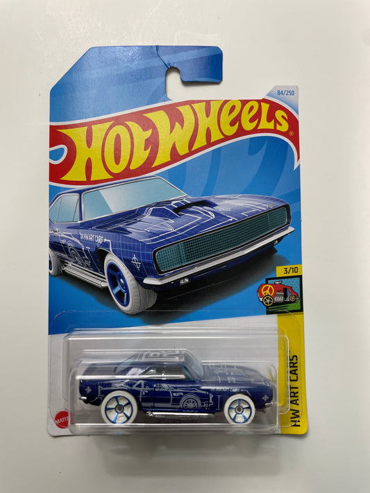 Hot Wheels 1/64  ‘67 Camaro Blue - Damaged Card