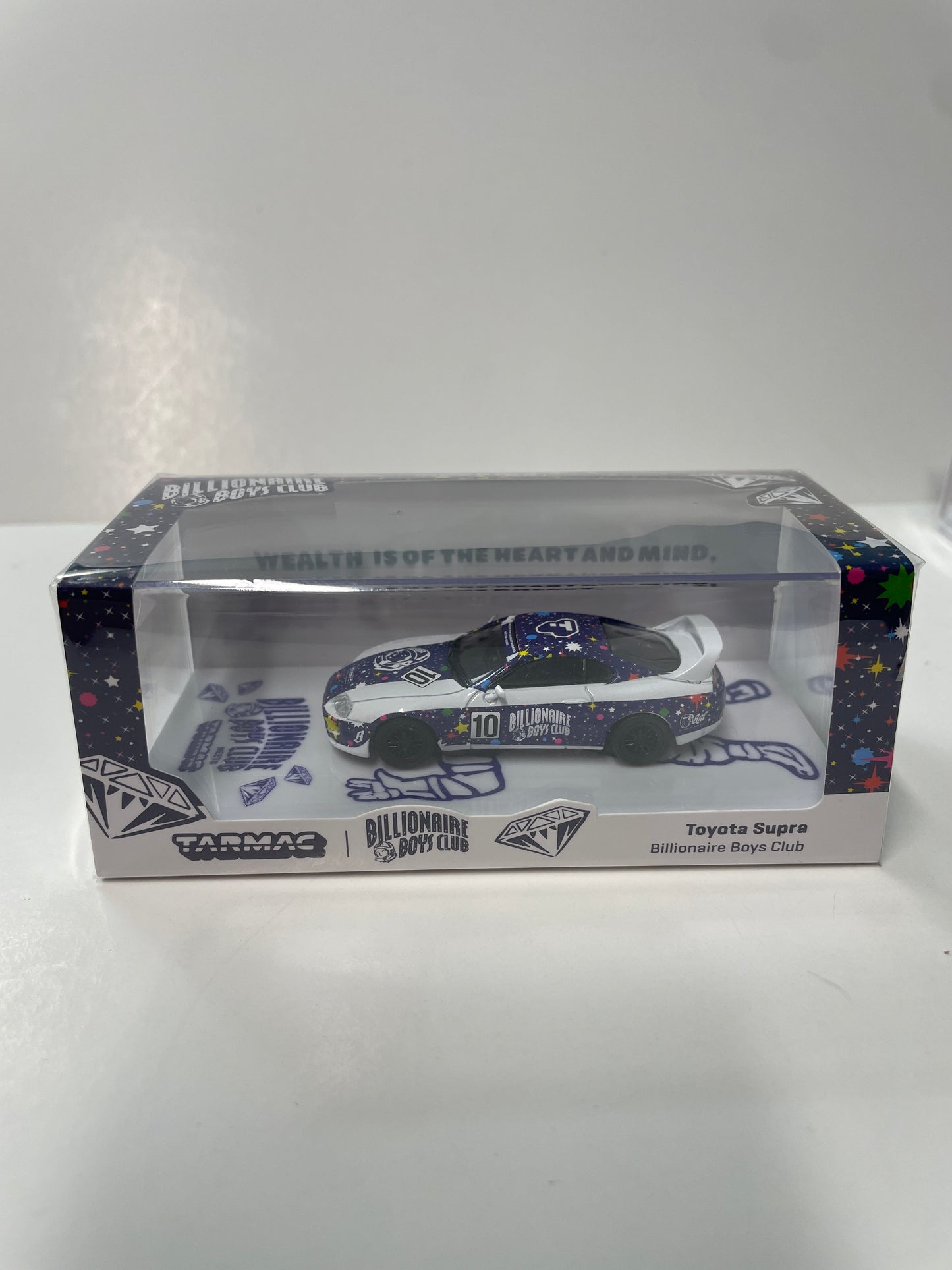 Tarmac Works 1/64 Toyota Supra Billionaire Boys Club - HOBBY64 Blue & White - T64-011-BBC