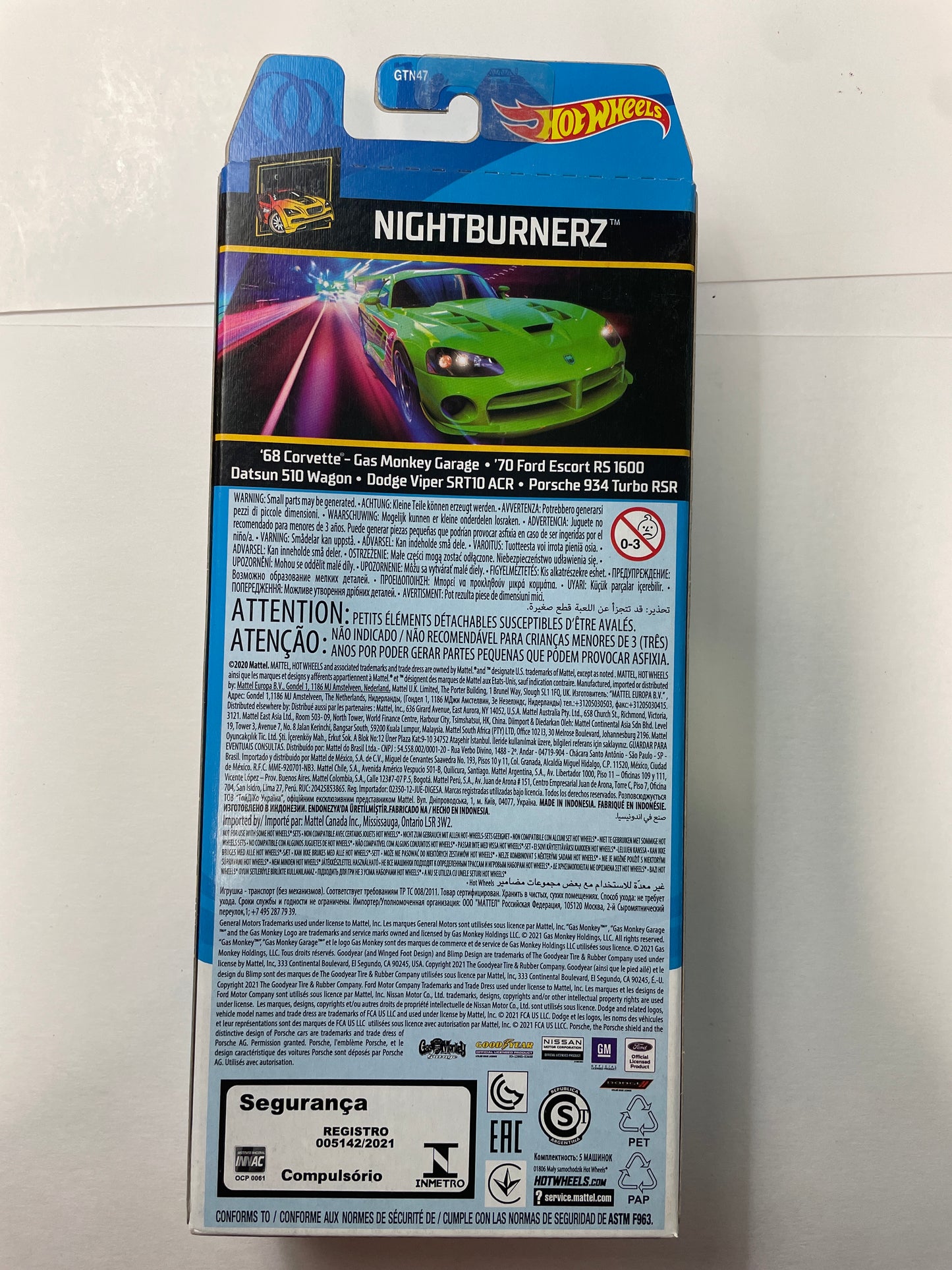 Hot Wheels 1/64 5 Pack Nightburnerz - Damaged Box
