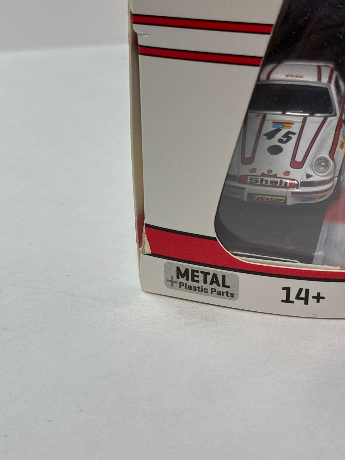 Tarmac Works x Schuco 1/64 Porsche 911 Carrera RSR 2.8 24h Le Mans 1973 #45 White - T64S-023-73LM45 - Damaged Box