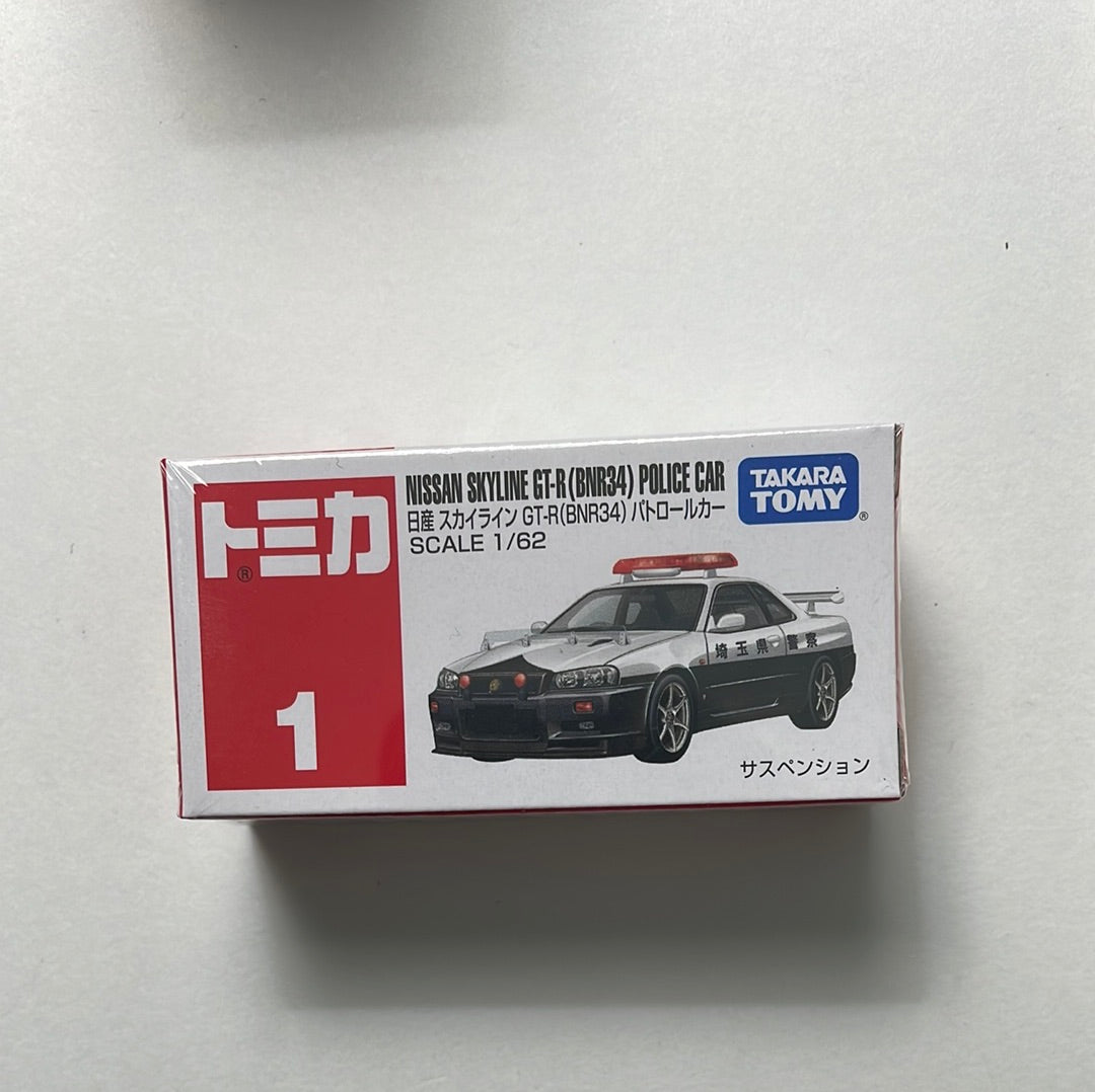 Tomica 1/64 No.1 Nissan Skyline GT-R (BNR34) Police Car