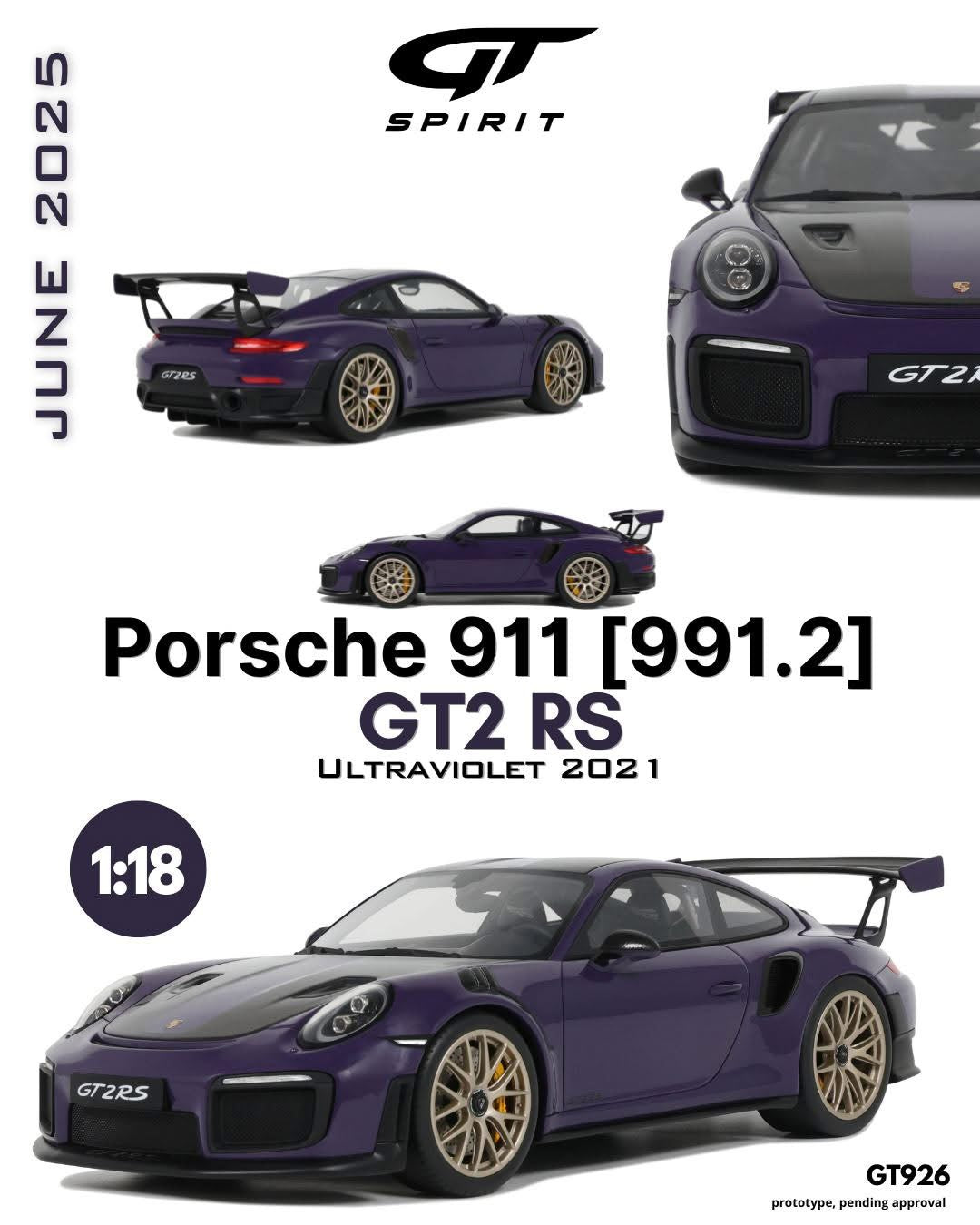 GT Spirit 1/18 2021 Porsche 911 GT2 RS Ultraviolet