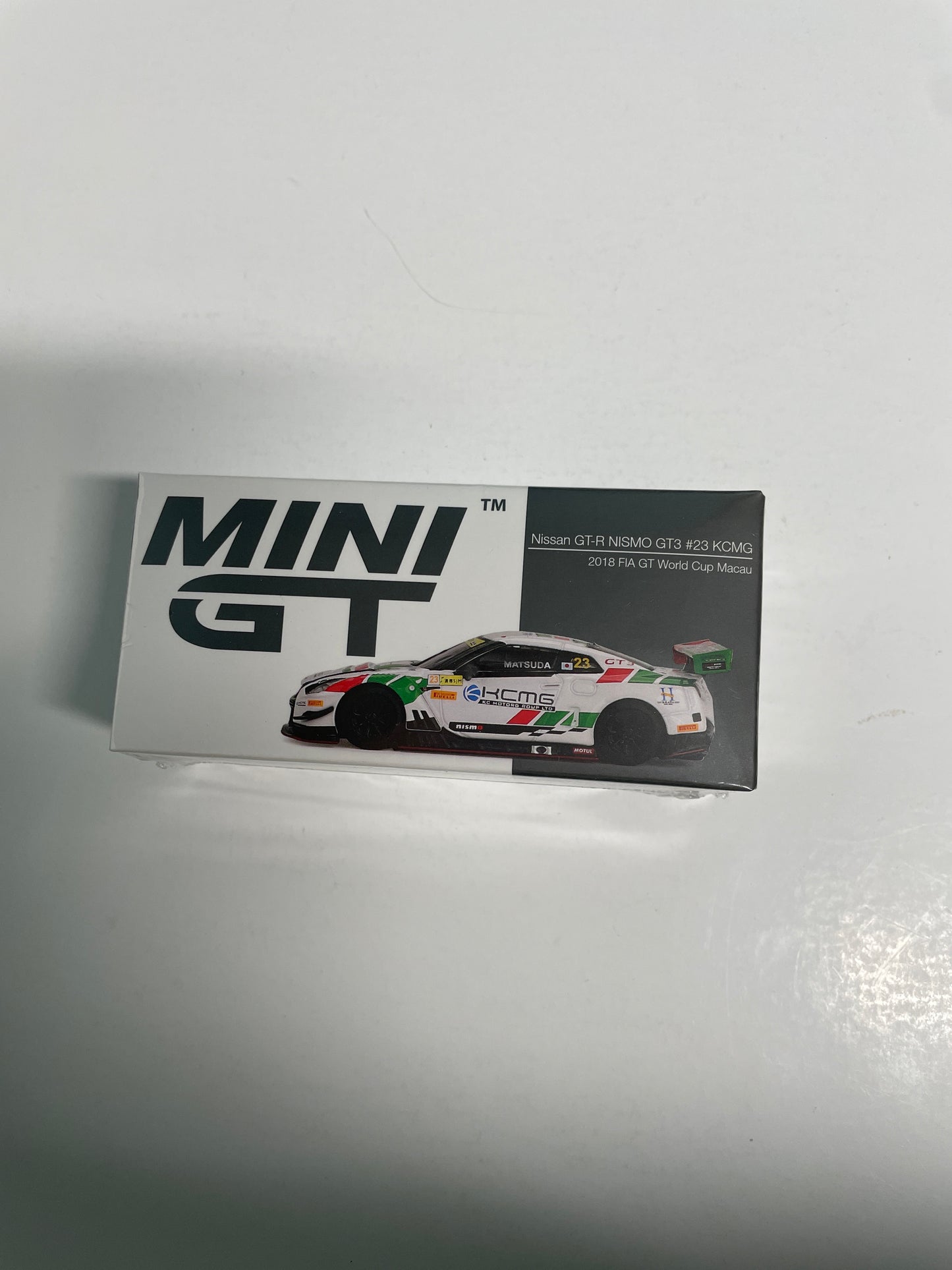 Mini GT 1/64 Nissan GT-R NISMO GT3 #23 KCMG 2018 FIA GT World Cup Macau White