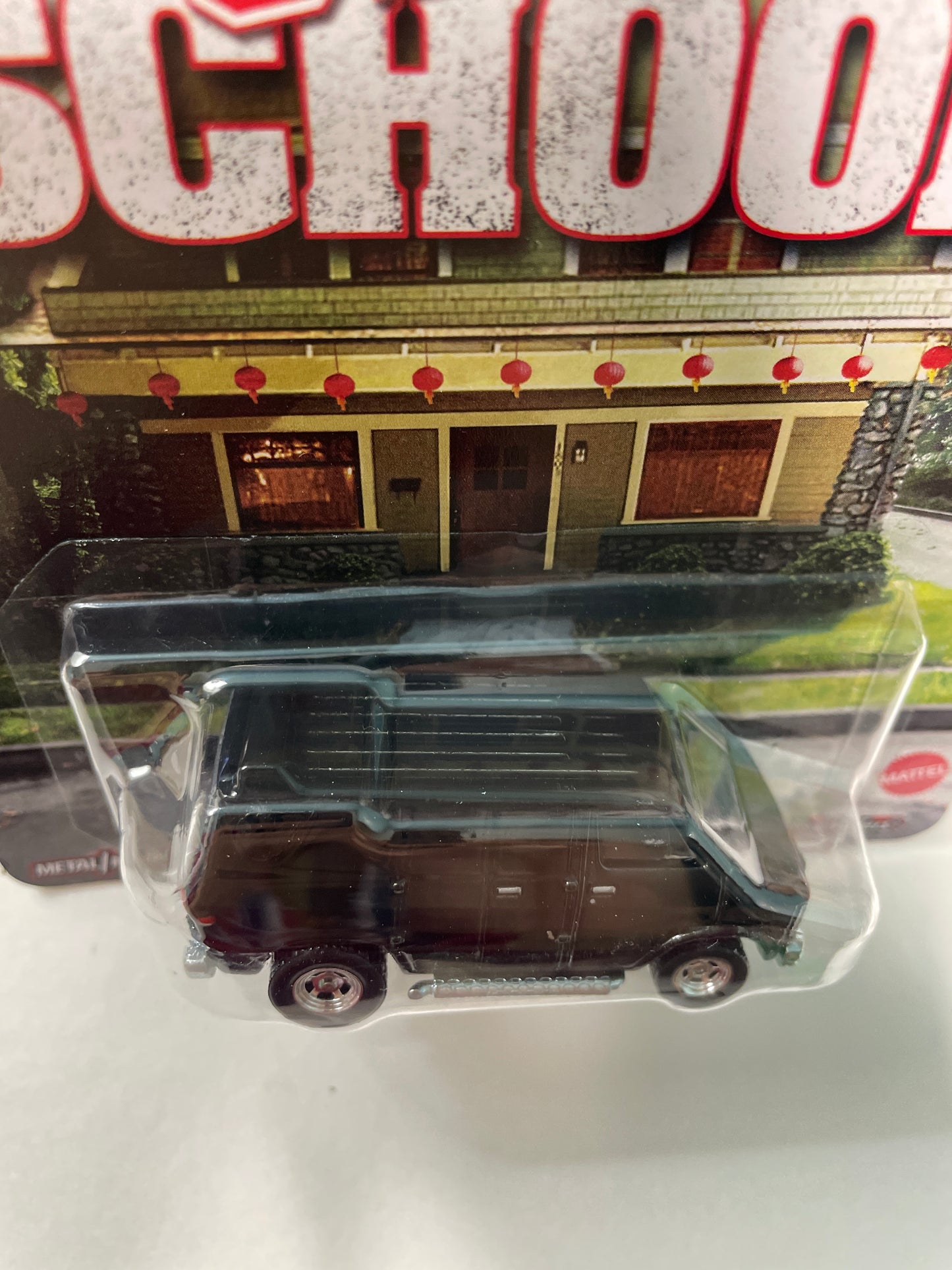 Hot Wheels 1/64 Pop Culture Old School 1979 Dodge Ram Van Black - Damaged Box