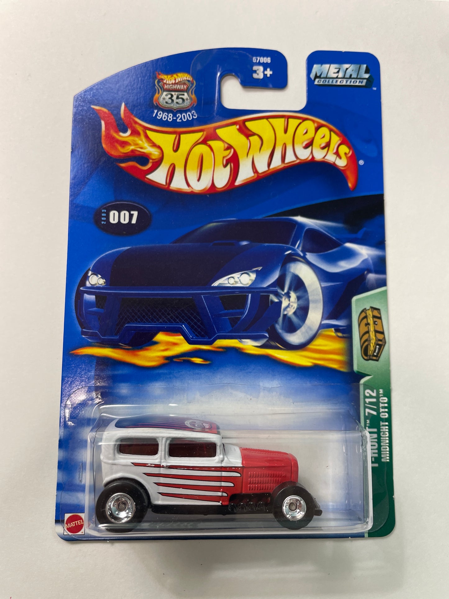 Hot Wheels 1/64 Treasure Hunt Midnight Otto White & Red