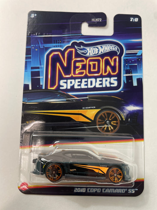 Hot Wheels 1/64 Neon Speeders 2018 Copo Camaro SS Black & Orange