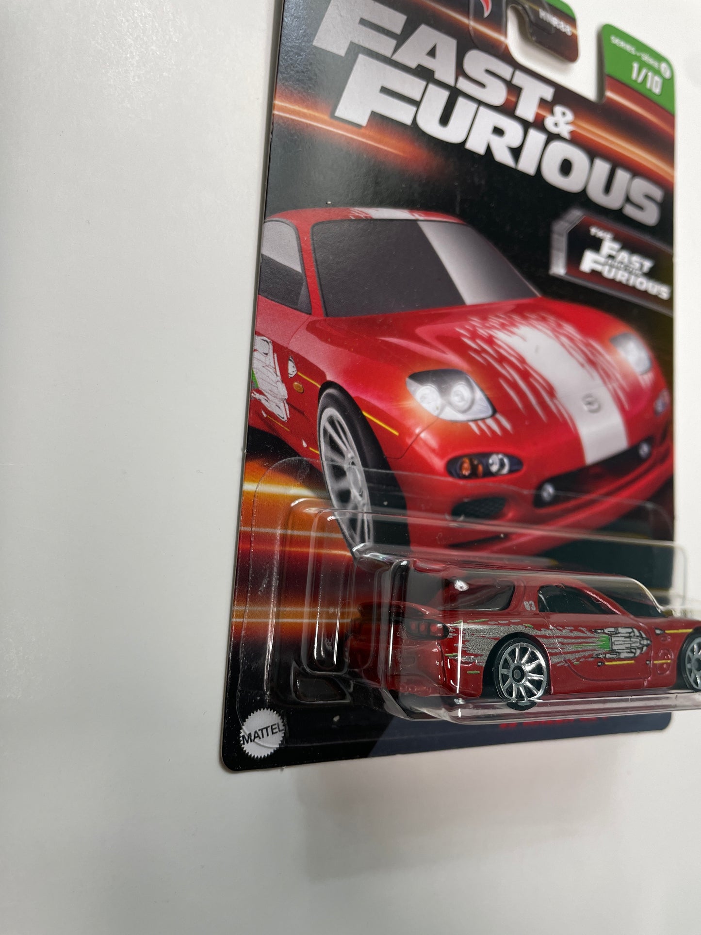 Hot Wheels 1/64 Fast And Furious Series 2 ‘95 Mazda RX-7 Red - Damaged Card